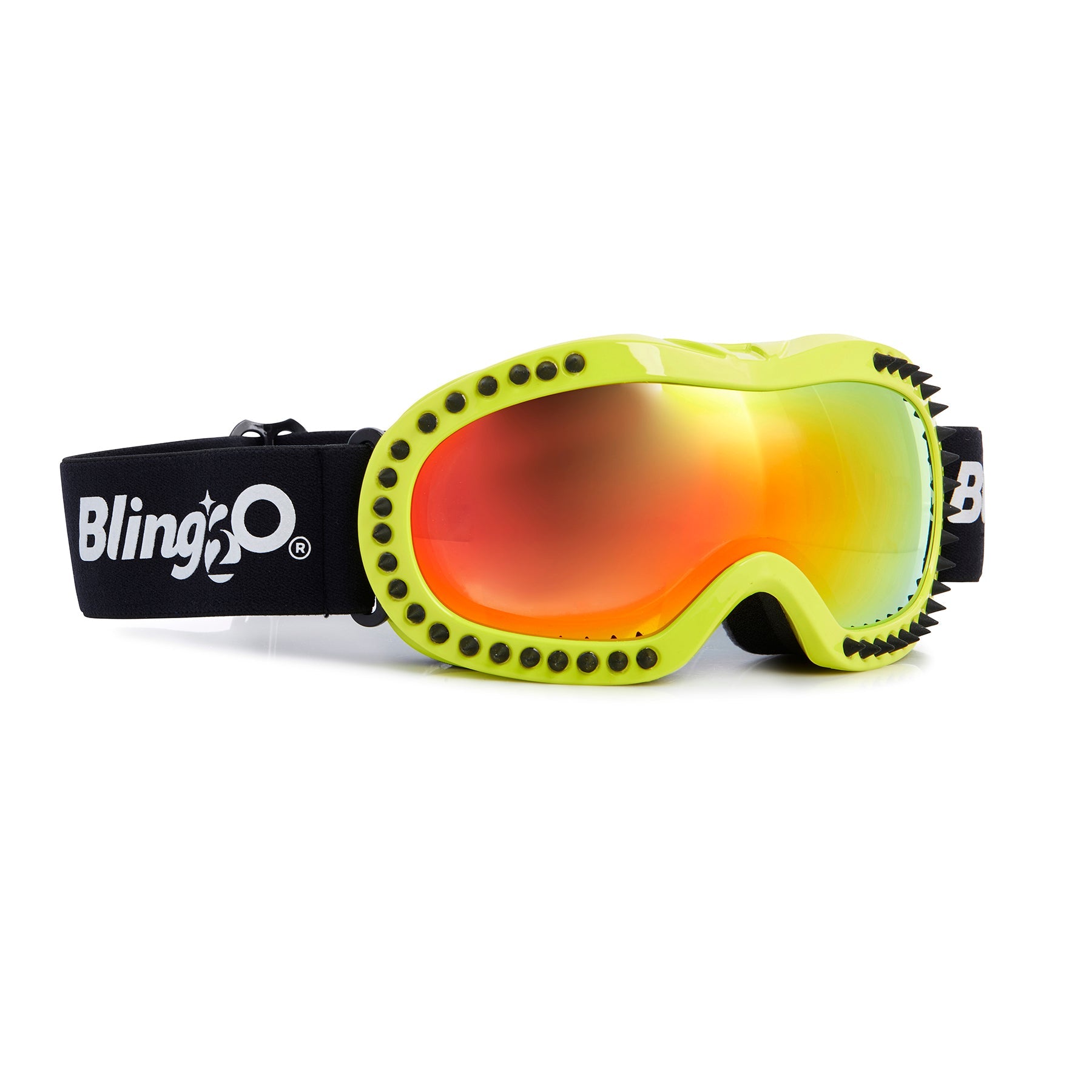 Bling2o Yellow kids ski goggles with orange lenses 