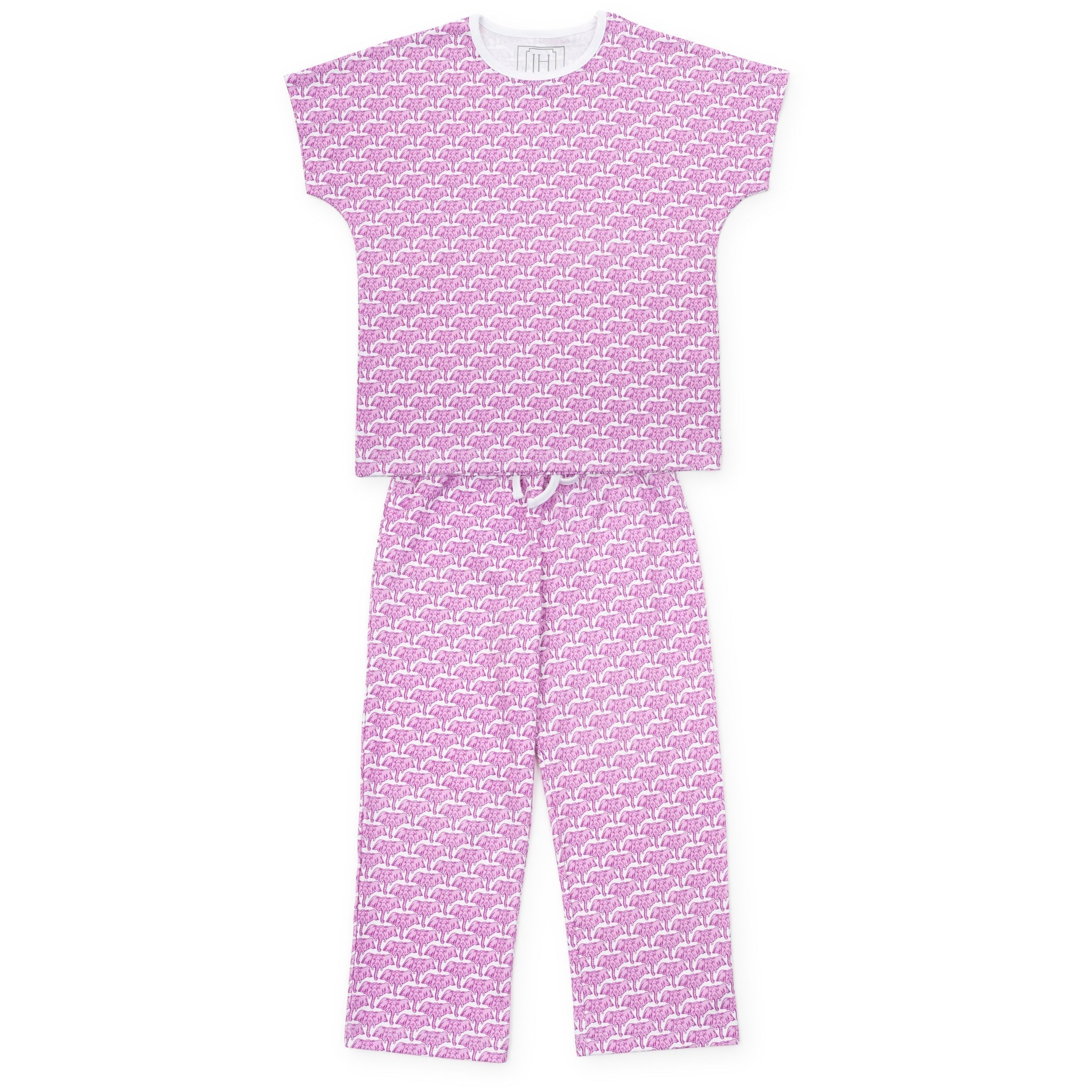 Merrick Girls' Pant Set African Elephants Pink