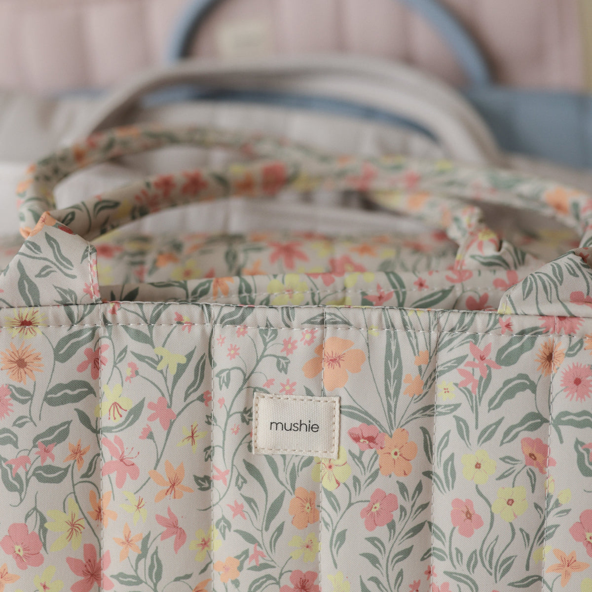 Mushie Diaper Caddy in many different prints - Little Birdies Gift Boutique