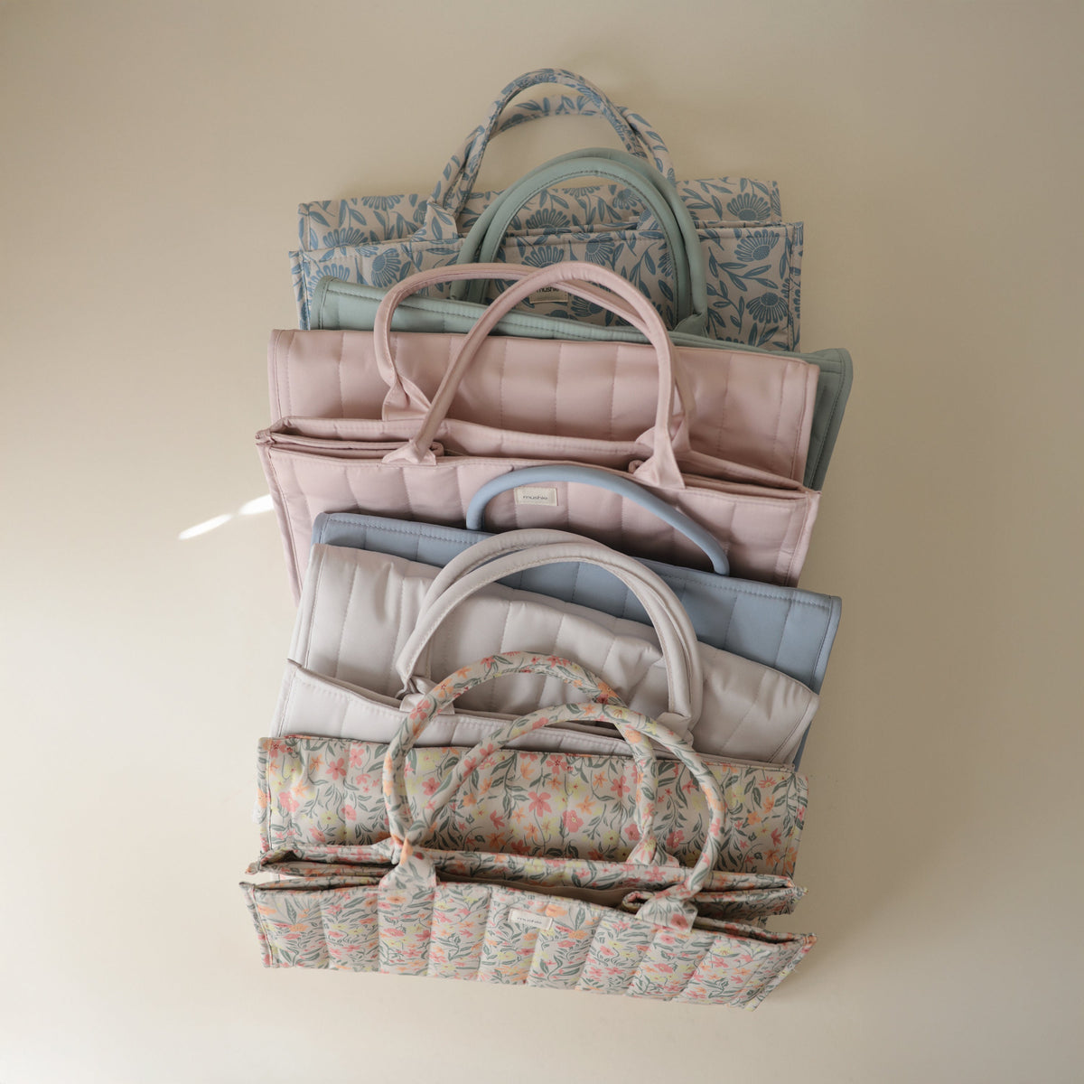 Mushie Diaper Caddy in many different prints - Little Birdies Gift Boutique
