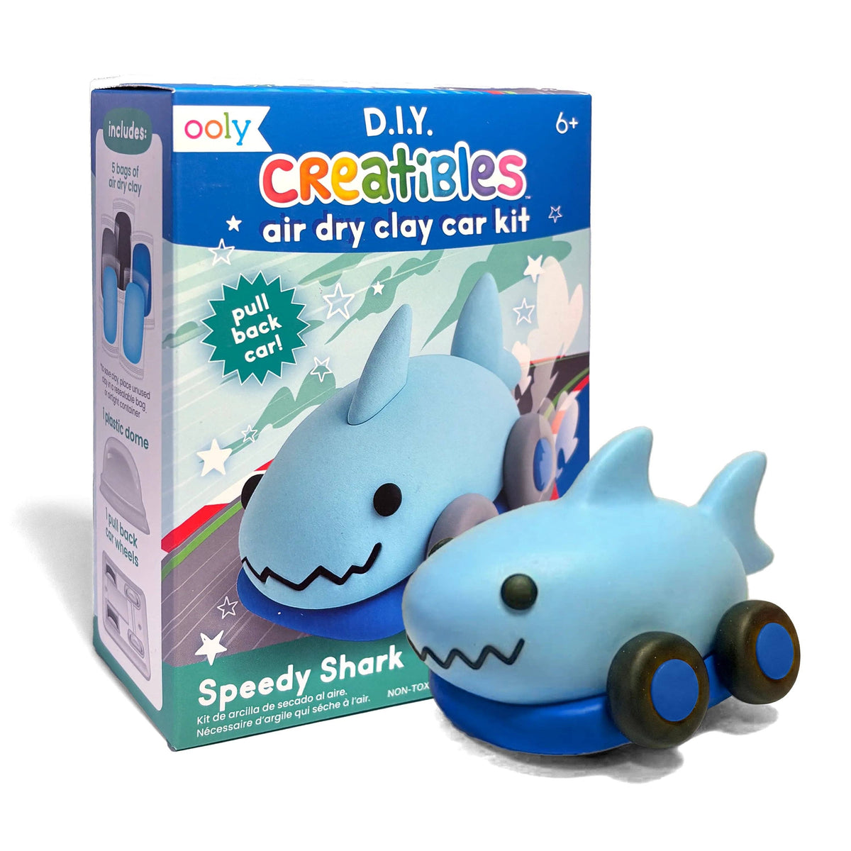 Ooly Creatibles Mini Air Dry Clay Car Kit - Speedy Shark