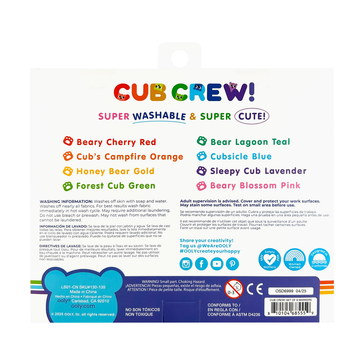Ooly Cub Crew: Markers Kids washable teddy bear markers - Little Birdies boutique