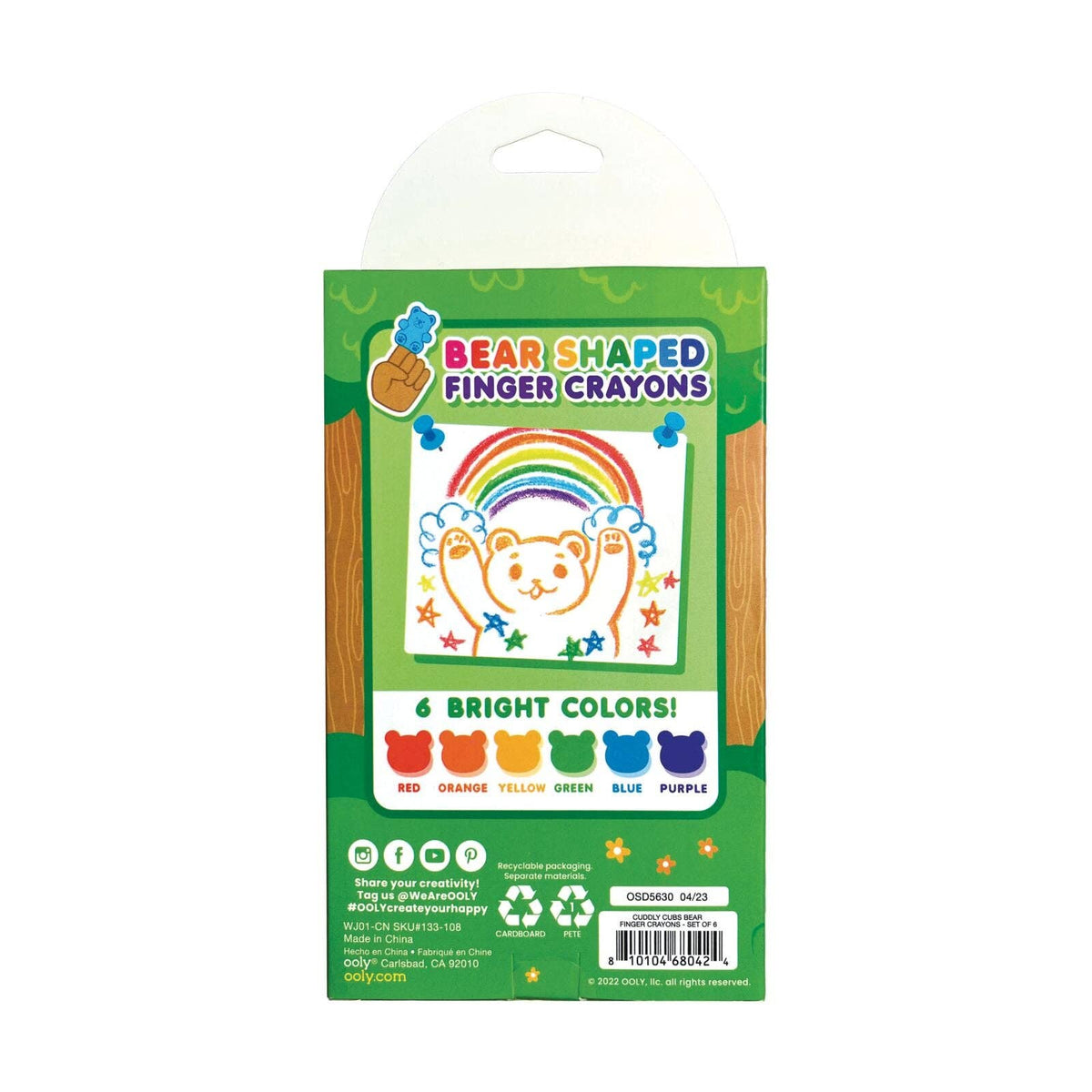 Ooly Cuddly Cubs: Bear Finger Crayons - Little Birdies