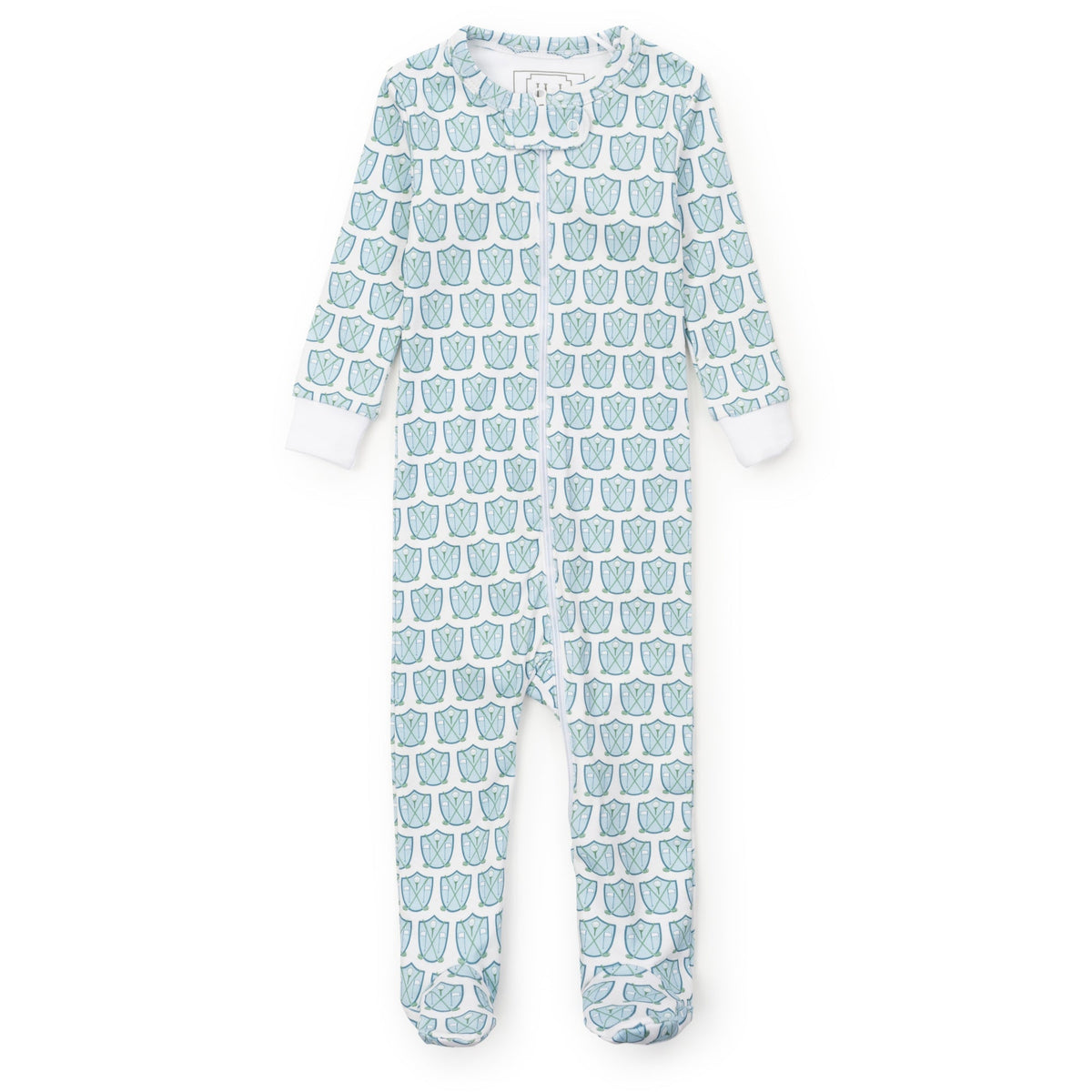Parker Boys' Zipper Pajama Golf Crest Blue