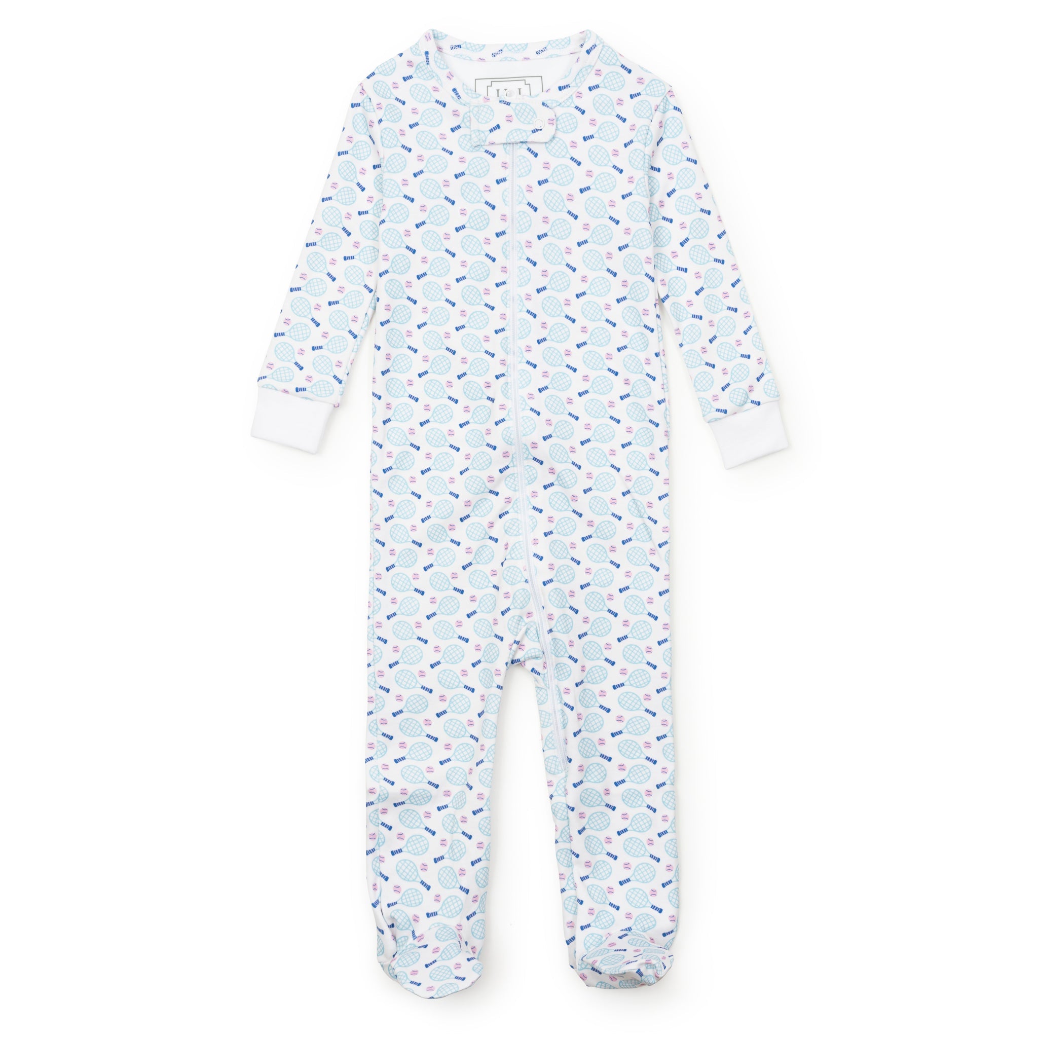 Parker Girls' Pima Cotton Zipper Pajama Tennis Match Pink