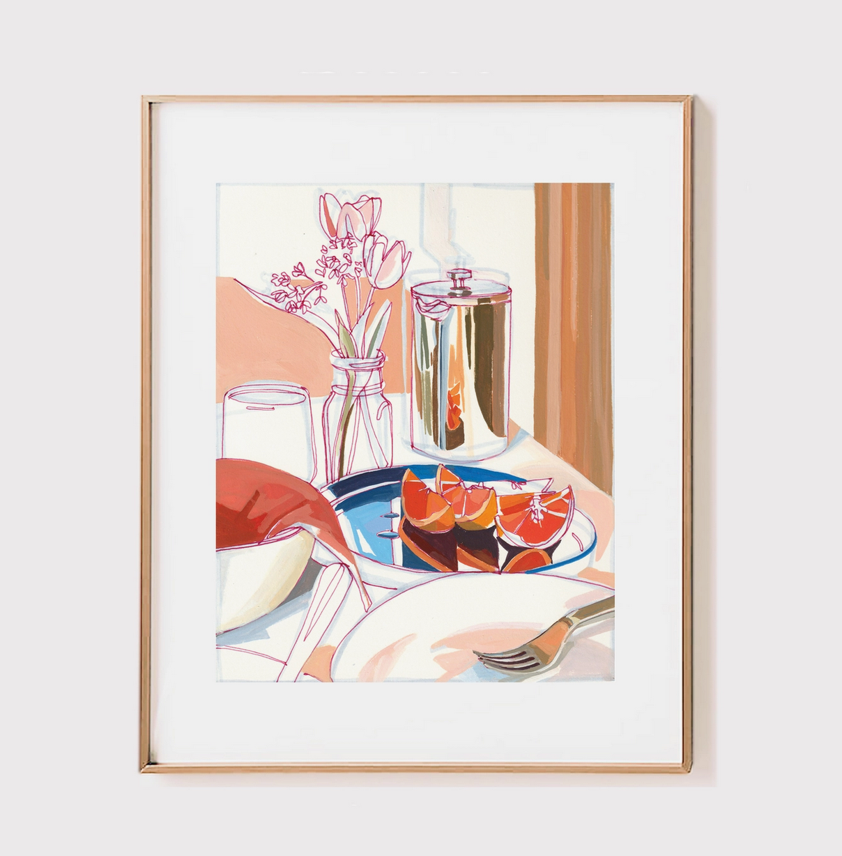 "Breakfast in the Catskills" Tulips and Coffee Signed Giclee by Anissa Riviere - Little Birdies Boutique