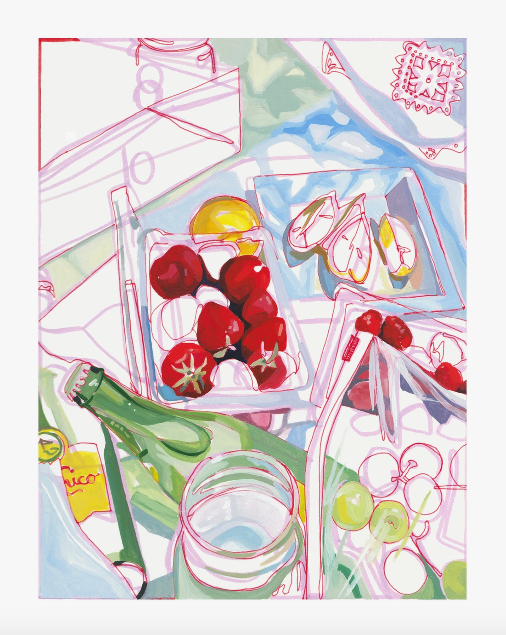 "California Picnic" Lemons & Berries Signed Giclee Print by Anissa Riviere- Little Birdies Boutique