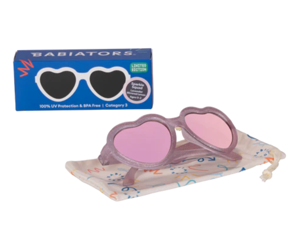 Babiator Originals Hearts: Sparkle Squad | Lavender Mirrored Lenses - Little Birdies