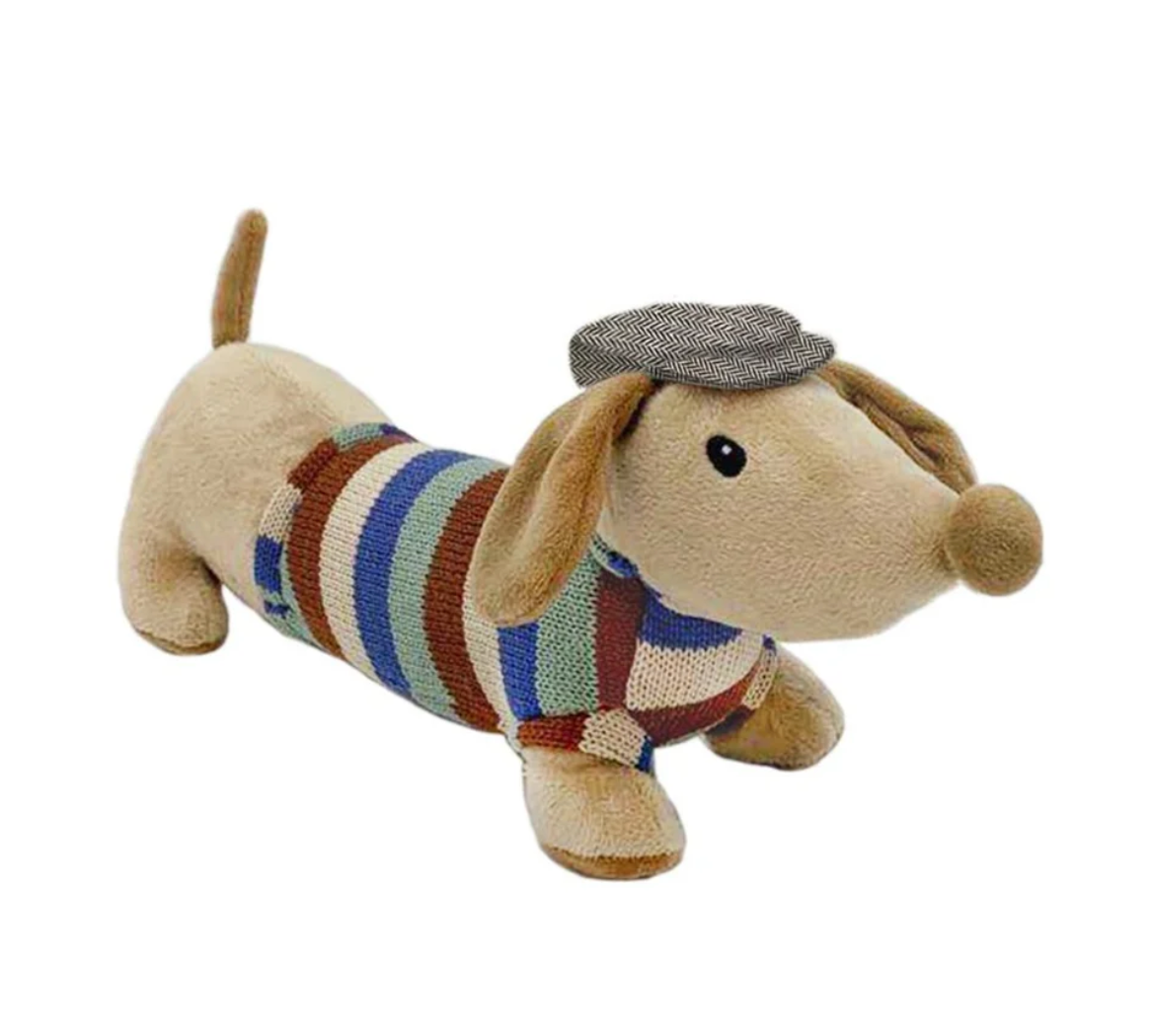 Mon Ami Pierre French Dachsund dog with beret hat stuffed animal - Little Birdies