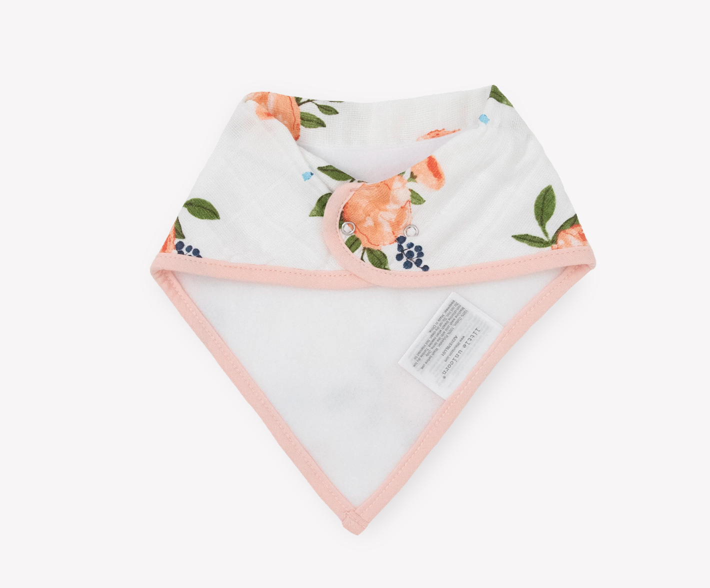 Little Unicorn official Cotton Muslin + Fleece Bandana Bib 4 Pack - Watercolor Roses - Little Birdies