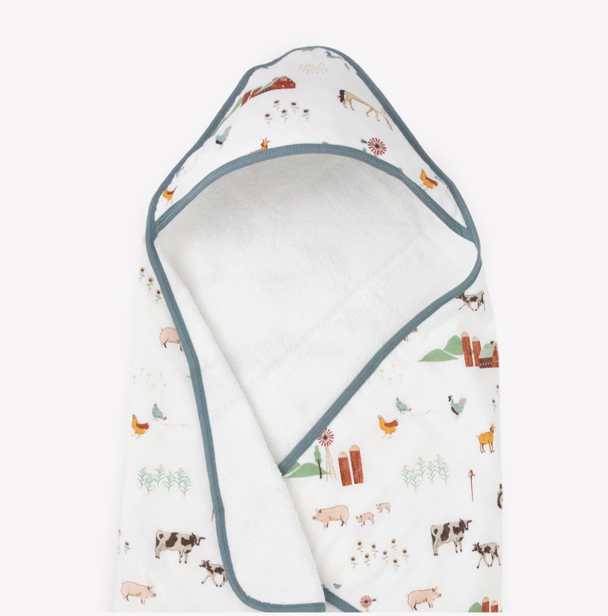 Little Unicorn official Infant Hooded Towel - Farmyard - Little Birdies