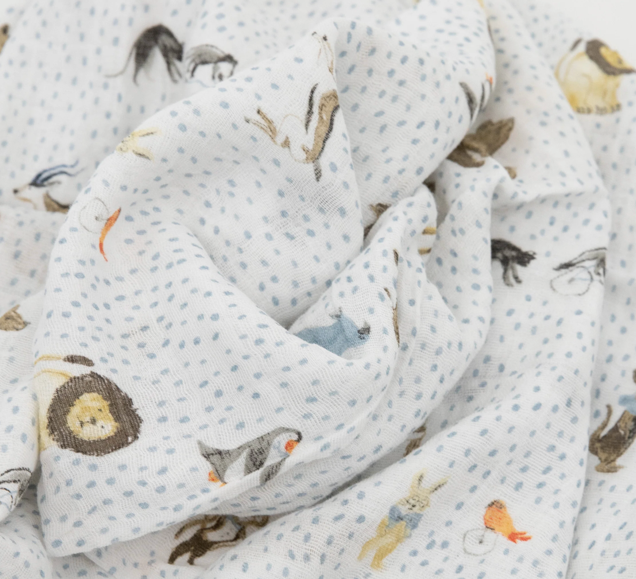 Little Unicorn official Cotton Muslin Swaddle Blanket - Party Animals - Little Birdies boutique