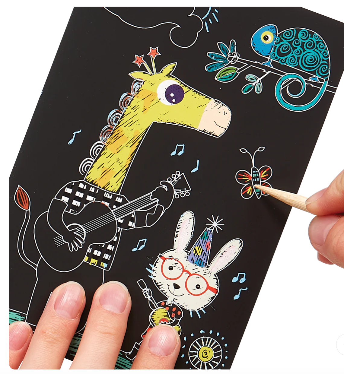 Ooly Safari Party Scratch and Scribble Mini Scratch Art Kit - Little Birdies