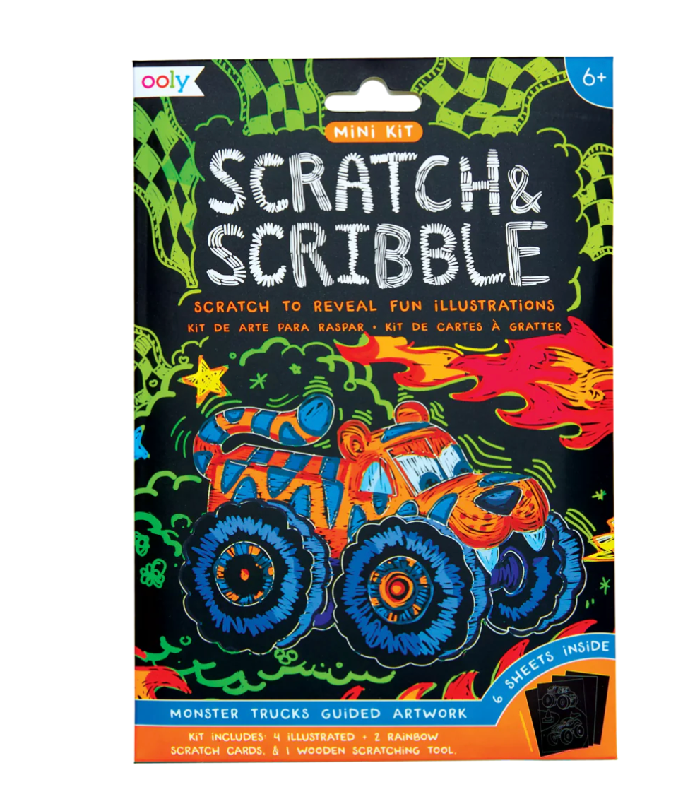 ooly Monster Truck Mini Scratch and Scribble Art Kit - Little Birdies