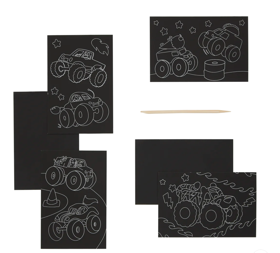 ooly Monster Truck Mini Scratch and Scribble Art Kit - Little Birdies