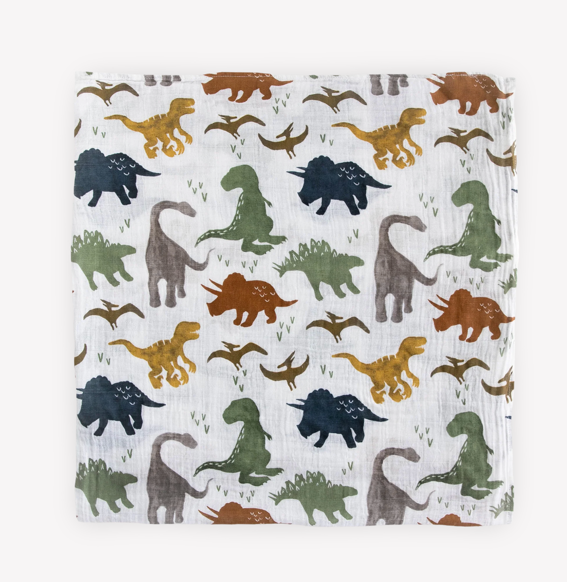 Little Unicorn official Cotton Muslin Swaddle Blanket - Dino Friends - little birdies