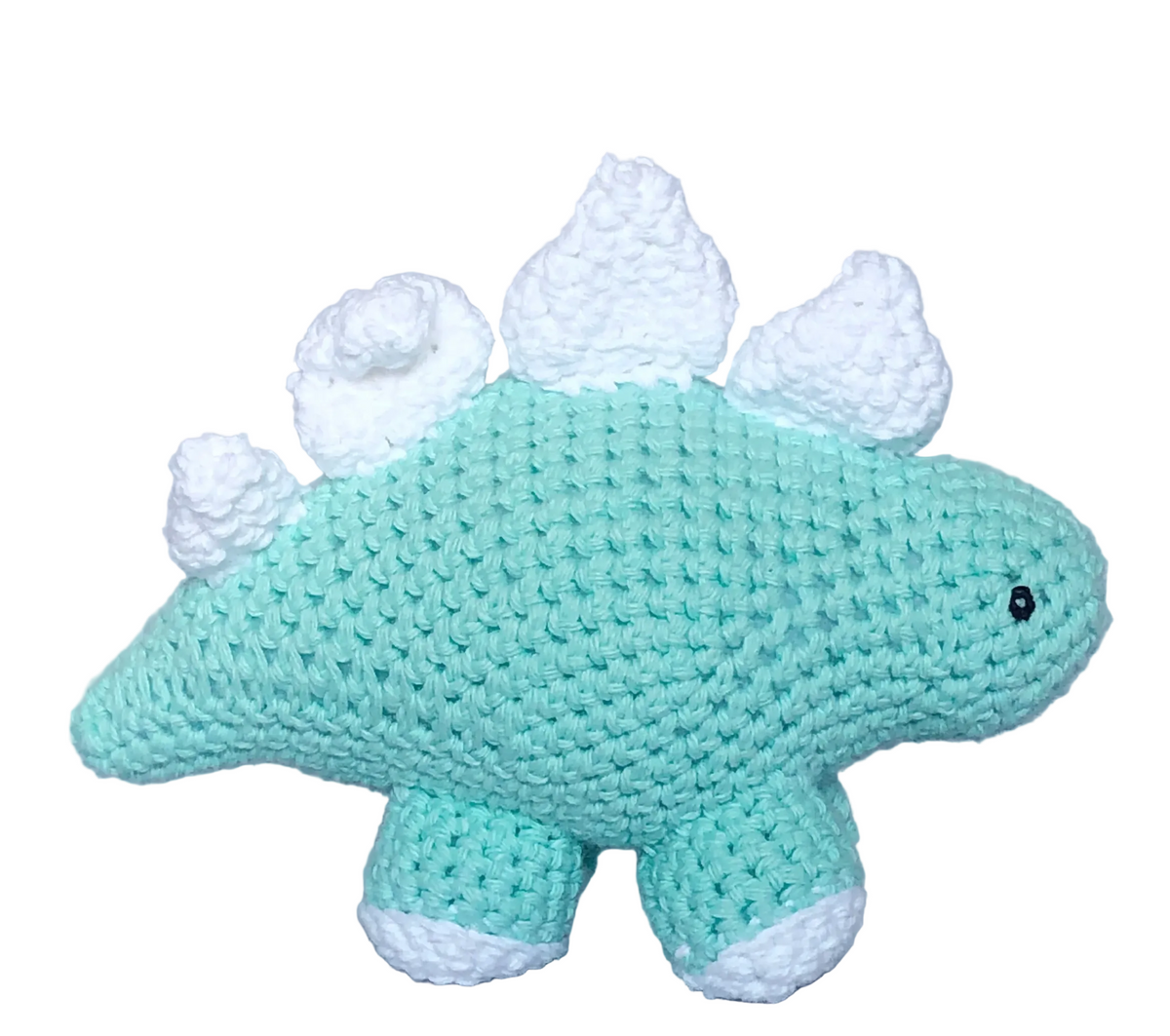 Knit Stegosaurus Dinosaur Toy- Mint Green