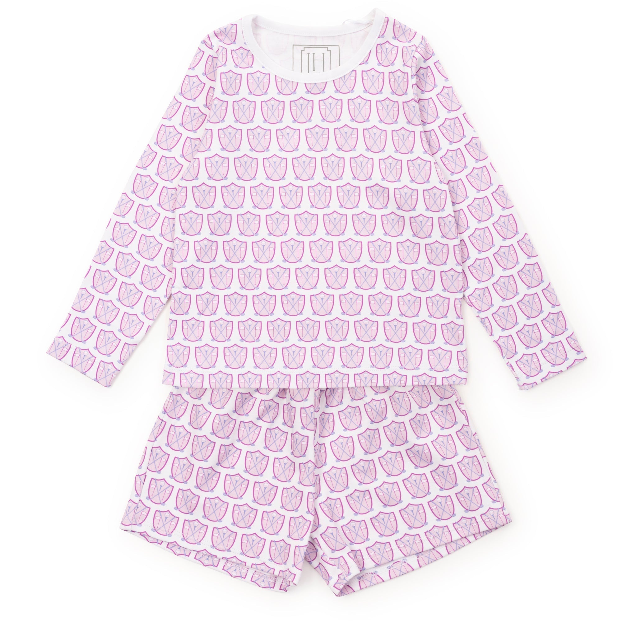 Sophie Girls' Short Set Golf Crest Pink