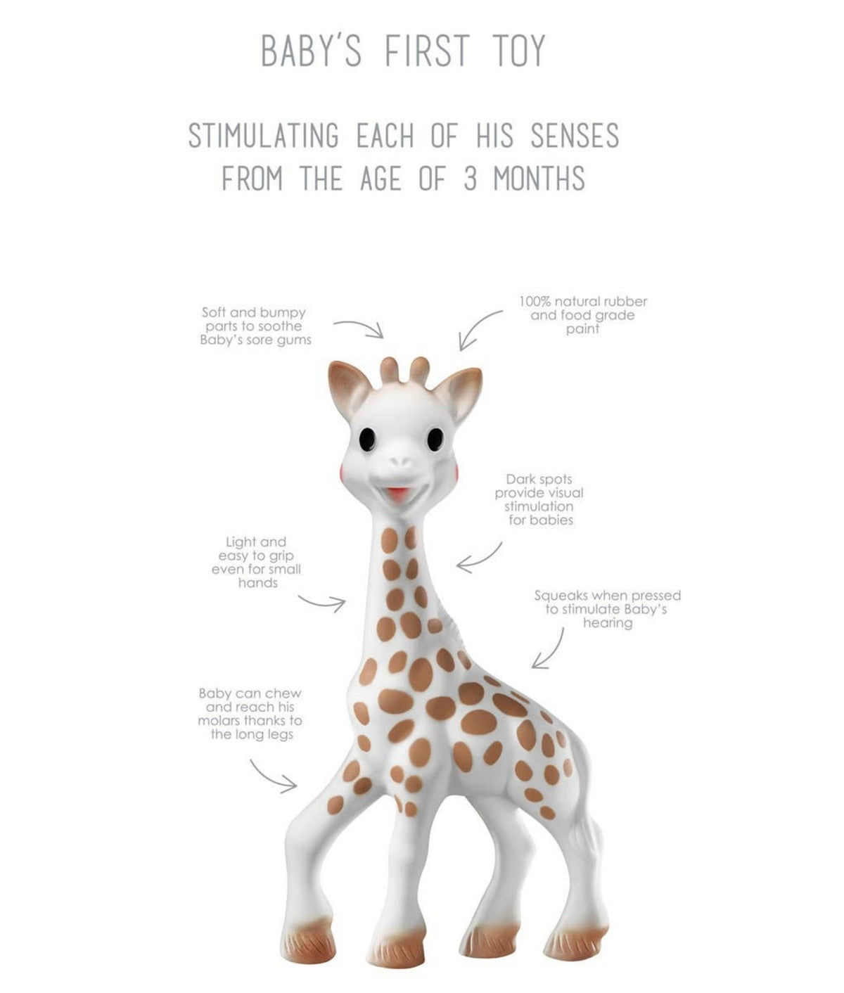 Sophie la Girafe by Calisson Toys- White Box- Classic - Little Birdies Boutique teething toy baby gifts