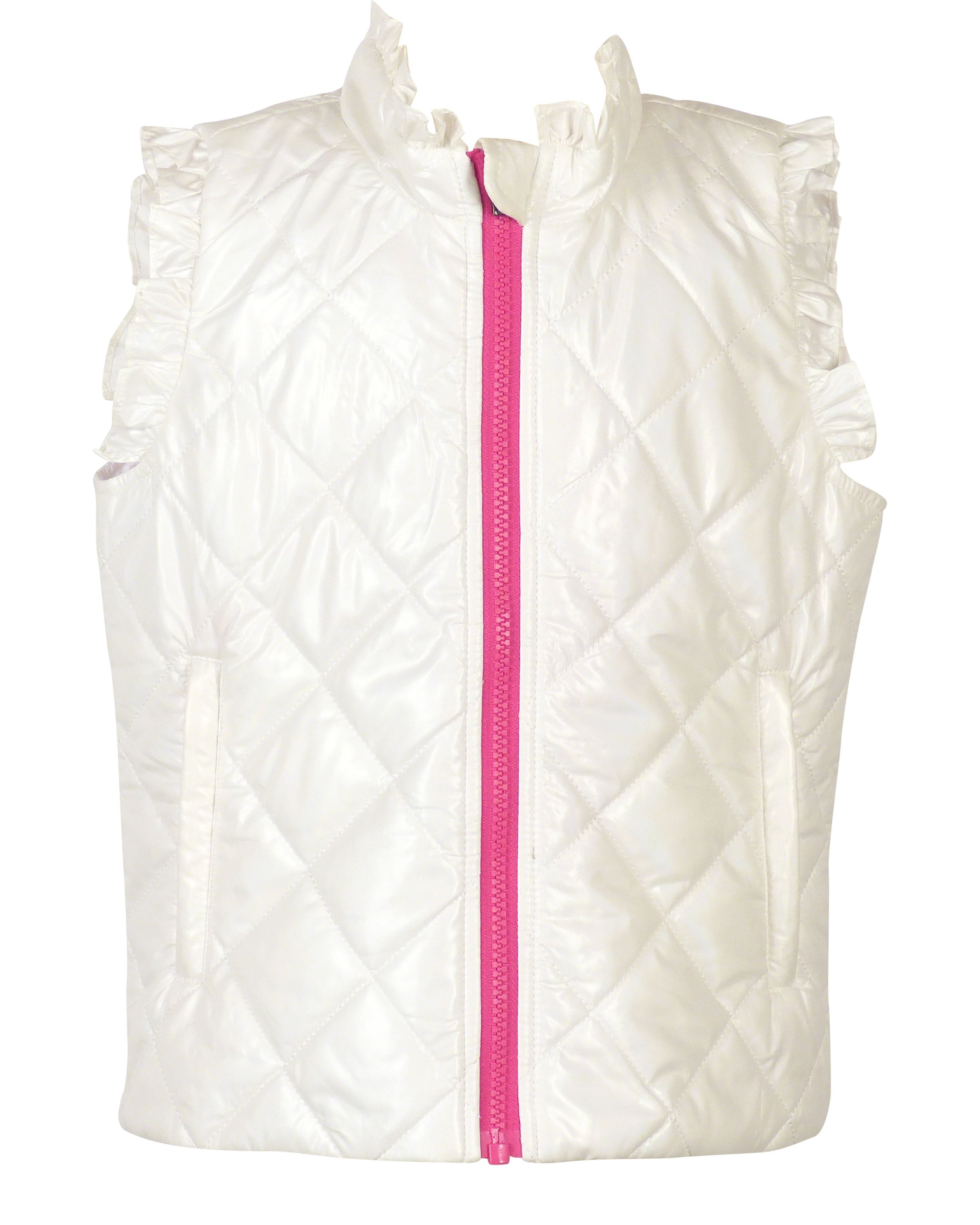 Vera Vest with Ruffle - Winter White Shimmer