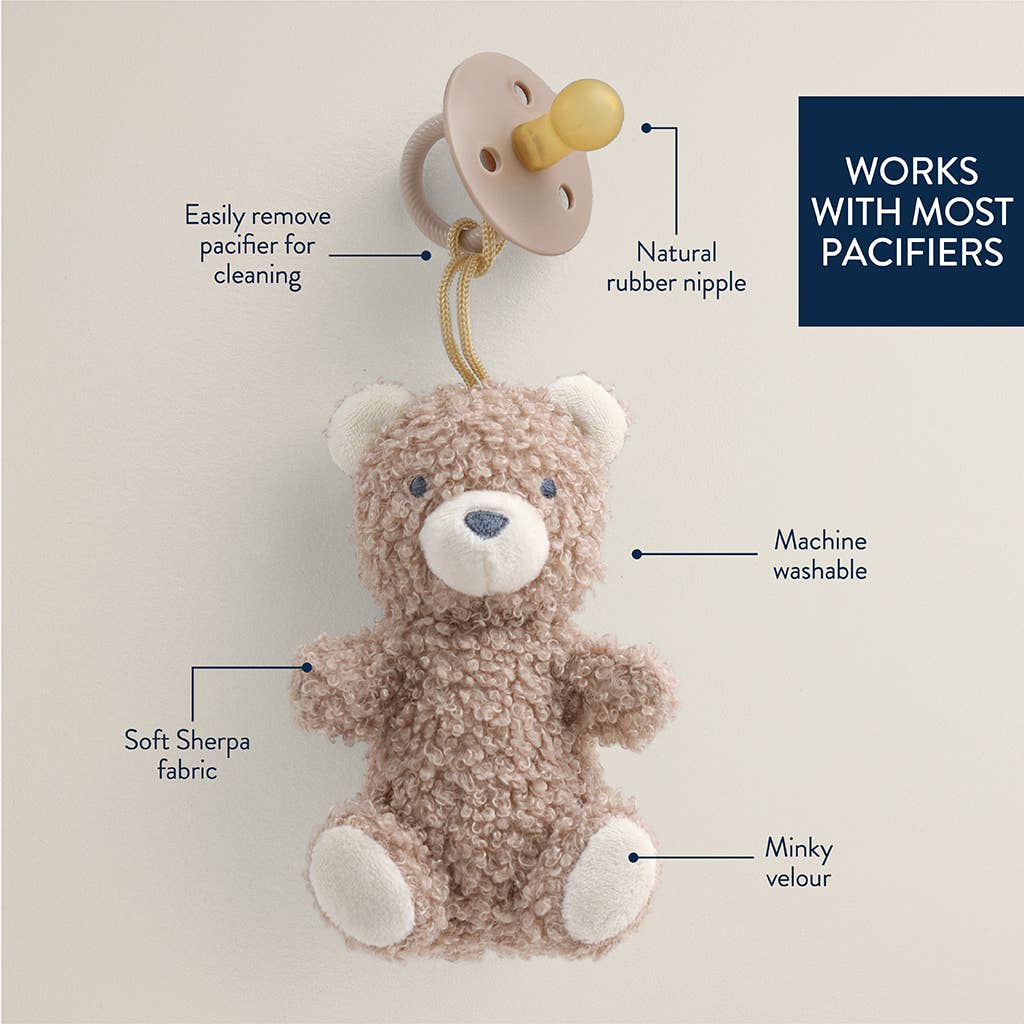 Teddy Bear Bitzy Pal Natural Rubber Pacifier & Plush