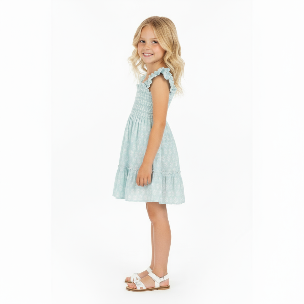 Mini Paloma Girl's Dress Seafoam Booty