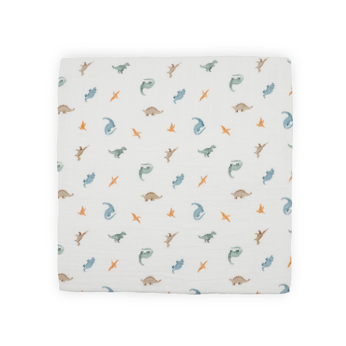 Organic Cotton Muslin Swaddle Blanket - Little Dino
