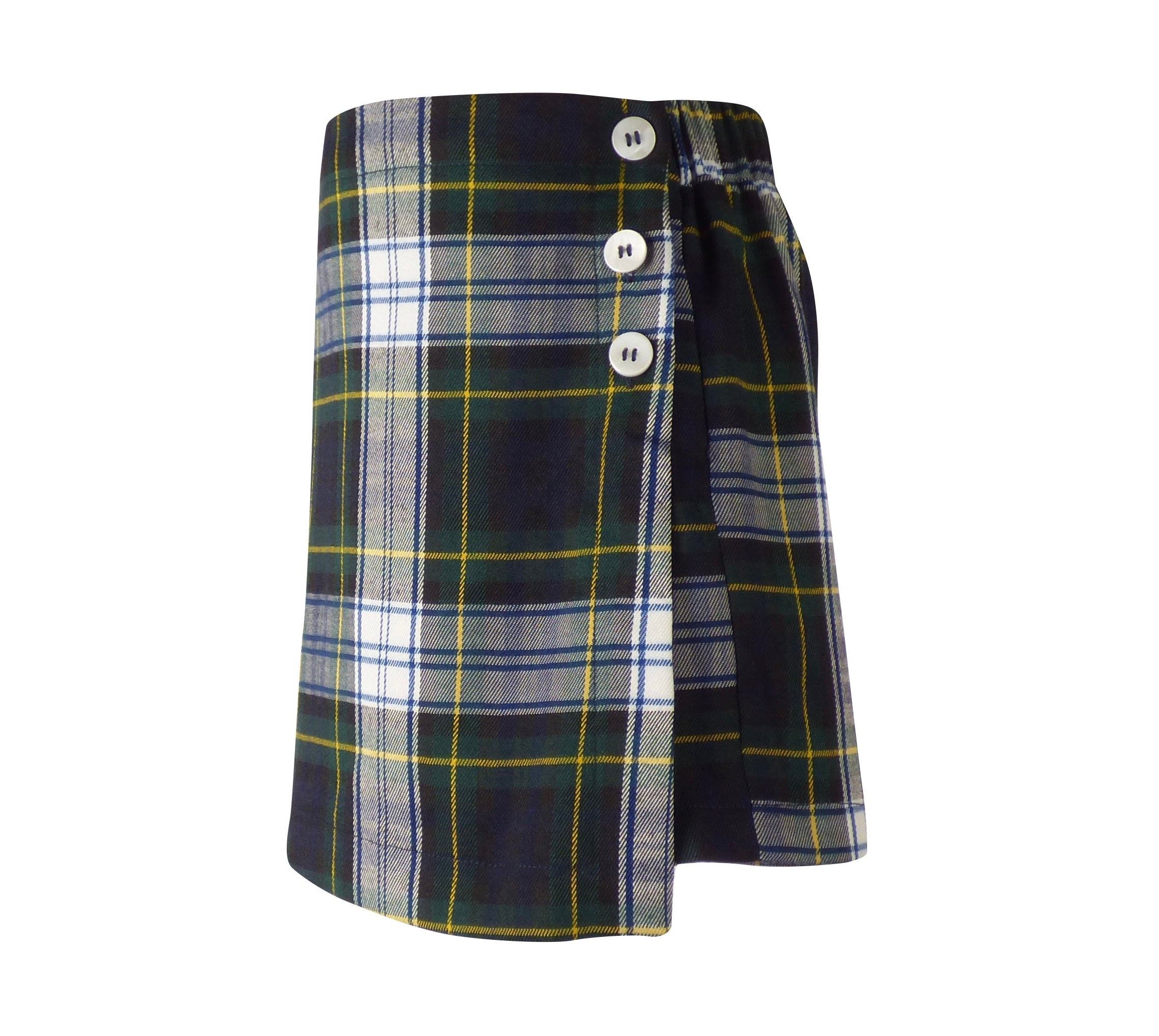 TYL Scholar Skort in White/Evergreen Plaid