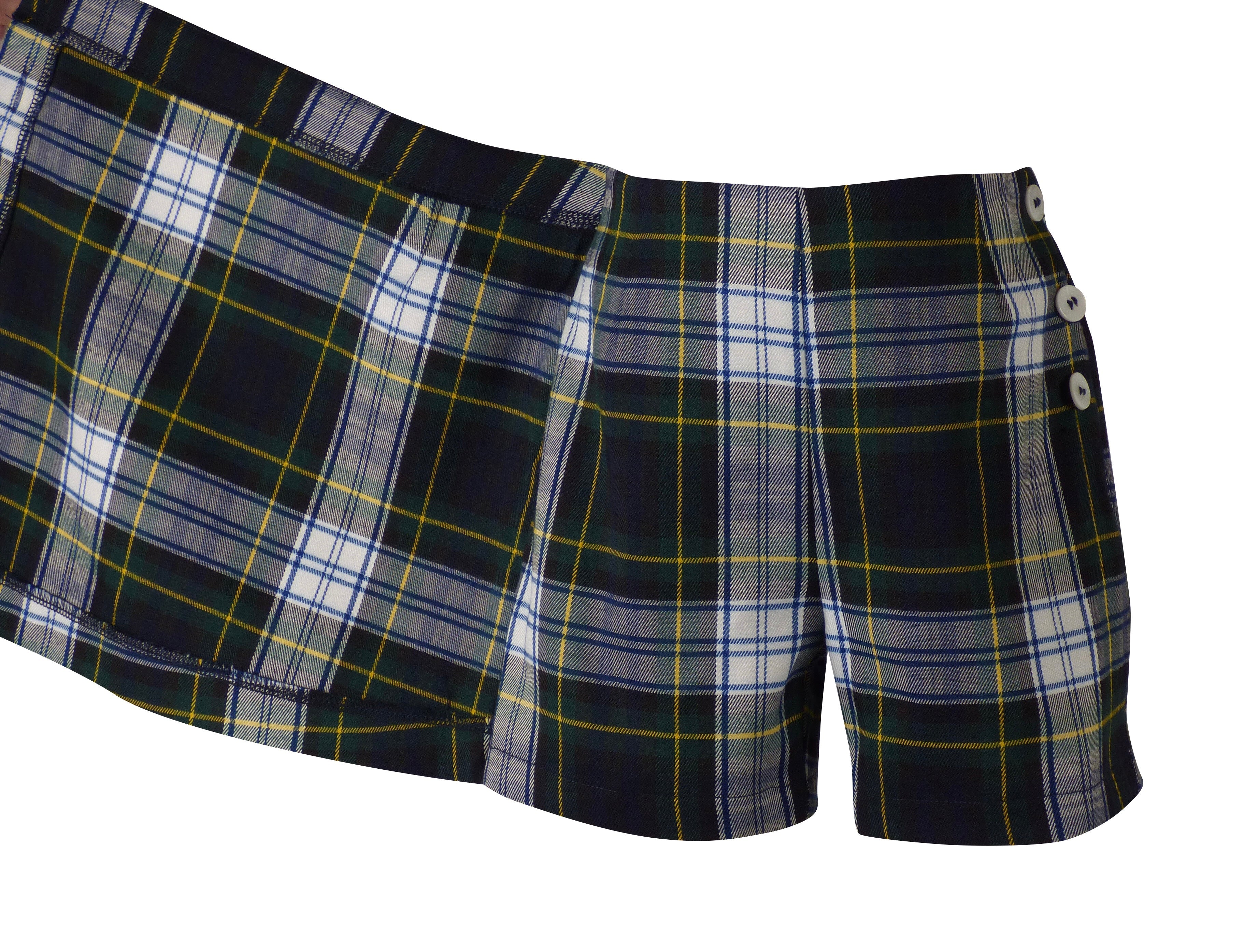 TYL Scholar Skort in White/Evergreen Plaid