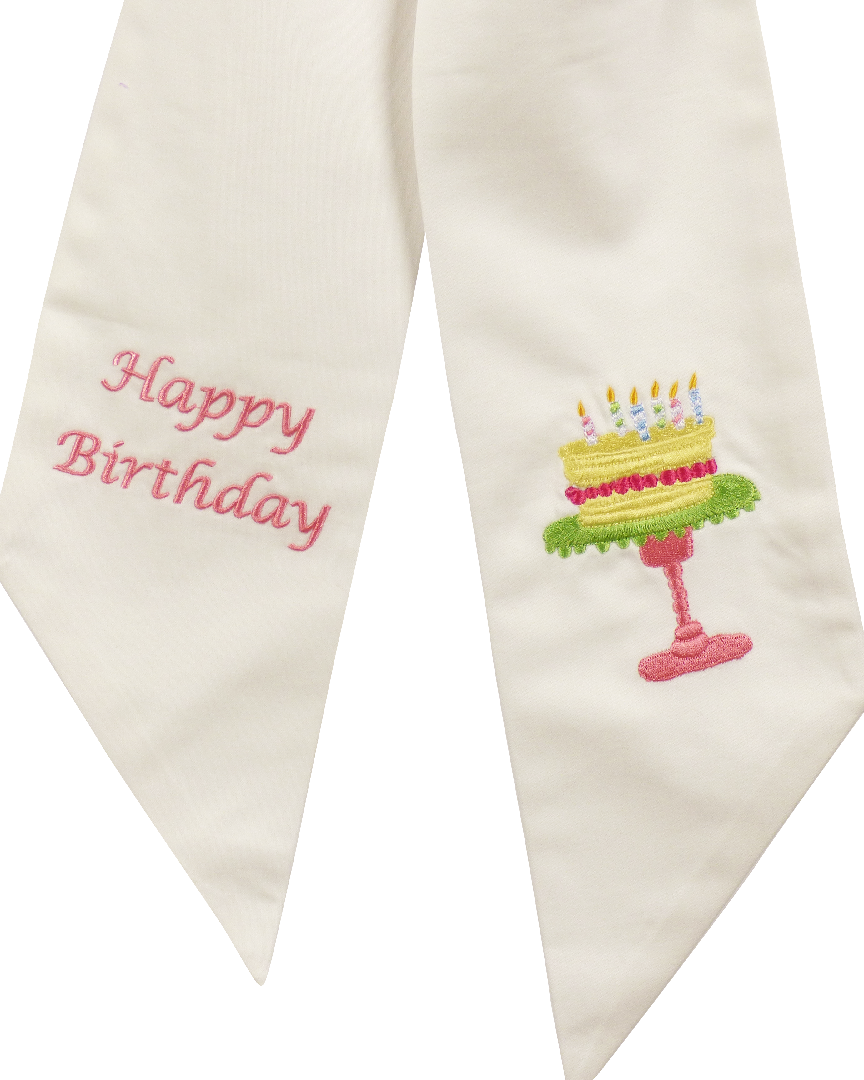 Wreath Sash: Happy Birthday (Pink)