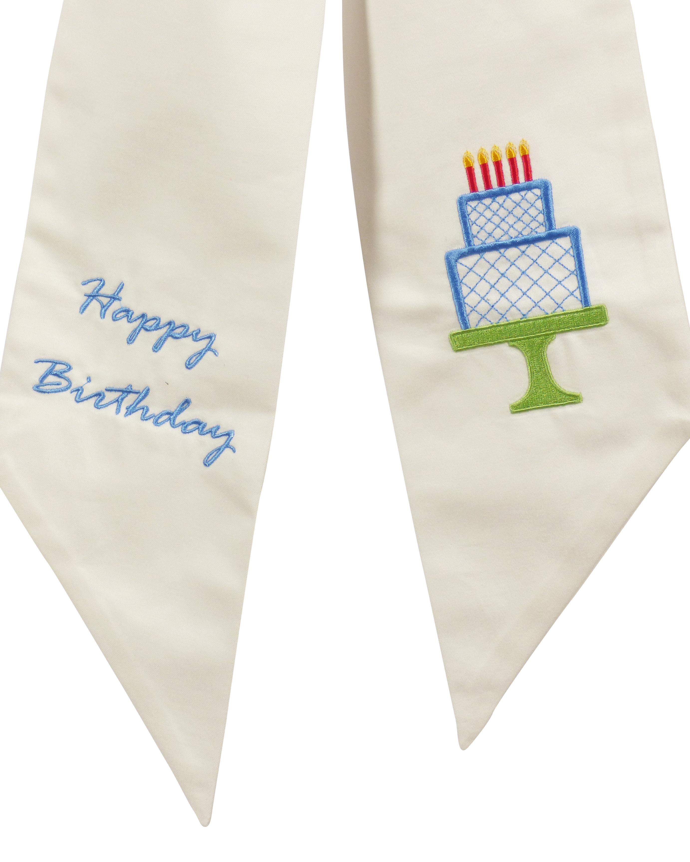 Wreath Sash: Happy Birthday (Blue)