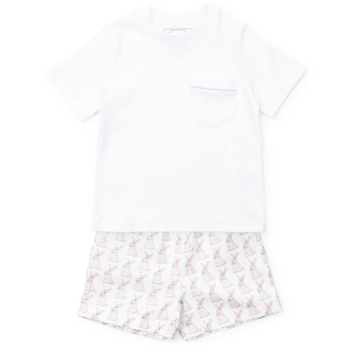 Hudson Boys' Short Set - Easter Bunnies Blue