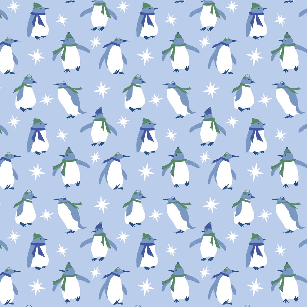 Parker Boys' Zipper Pajama Penguin Party Blue