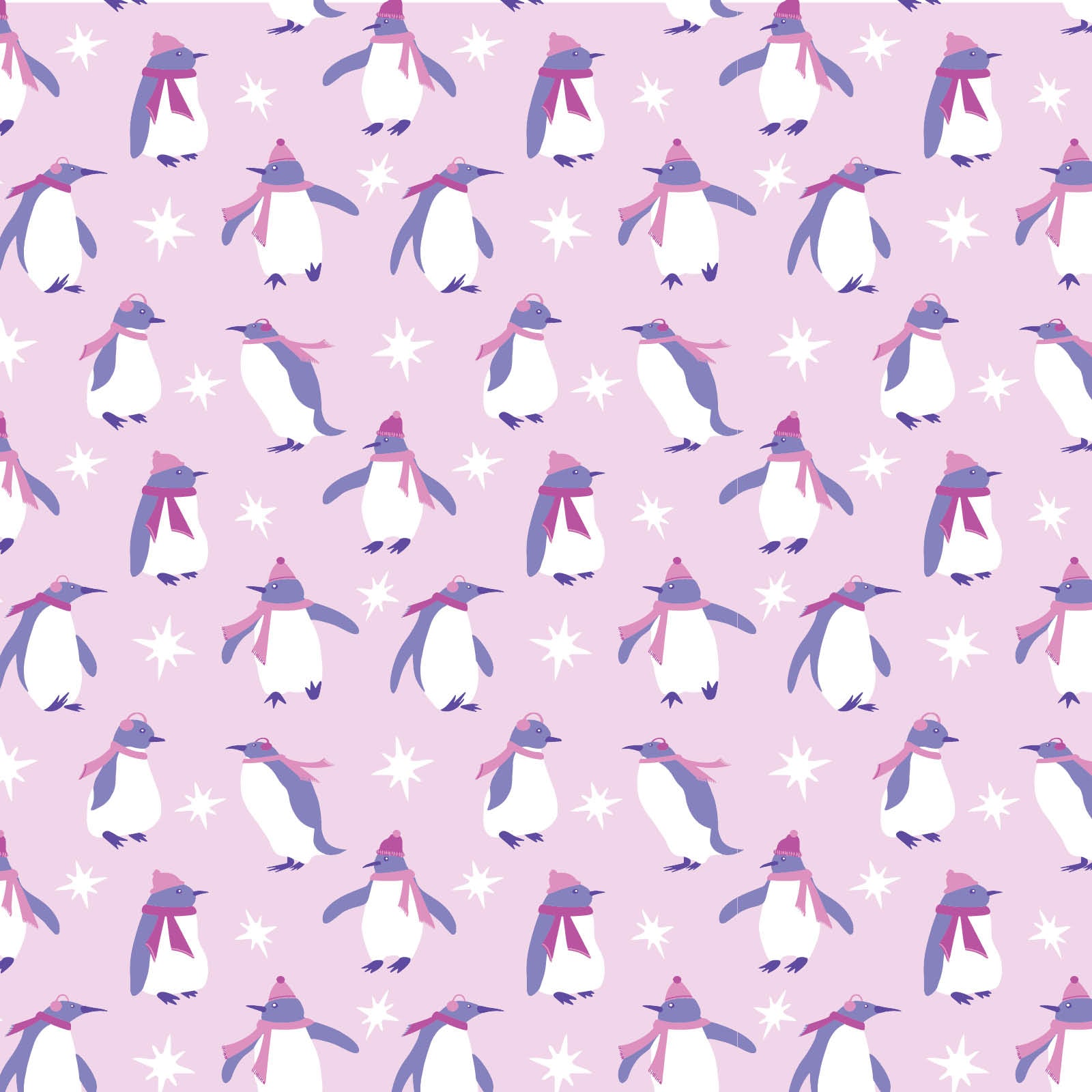 Parker Girls' Zipper Pajama Penguin Party Pink