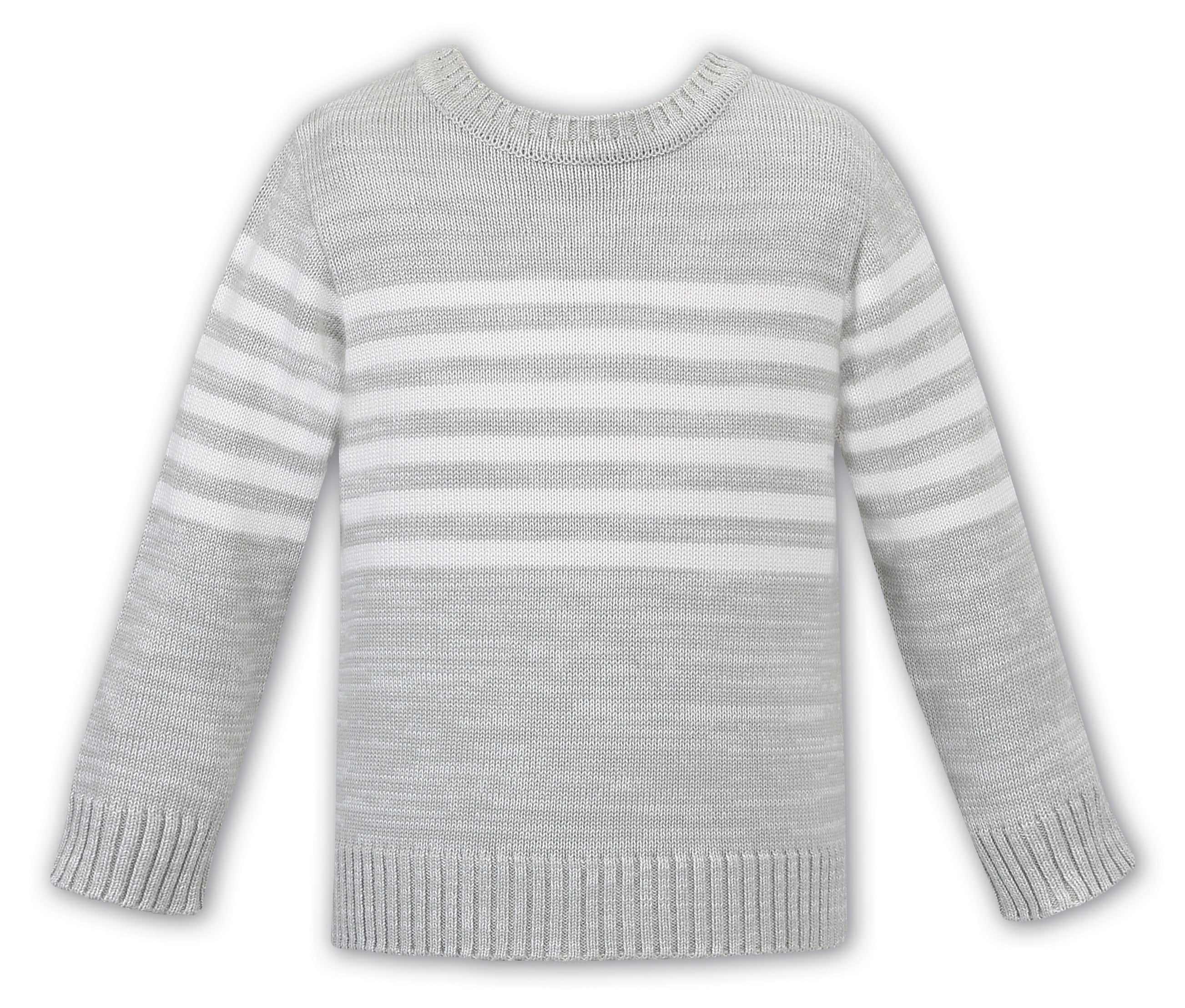 Sarah Louise England Grey striped boys sweater