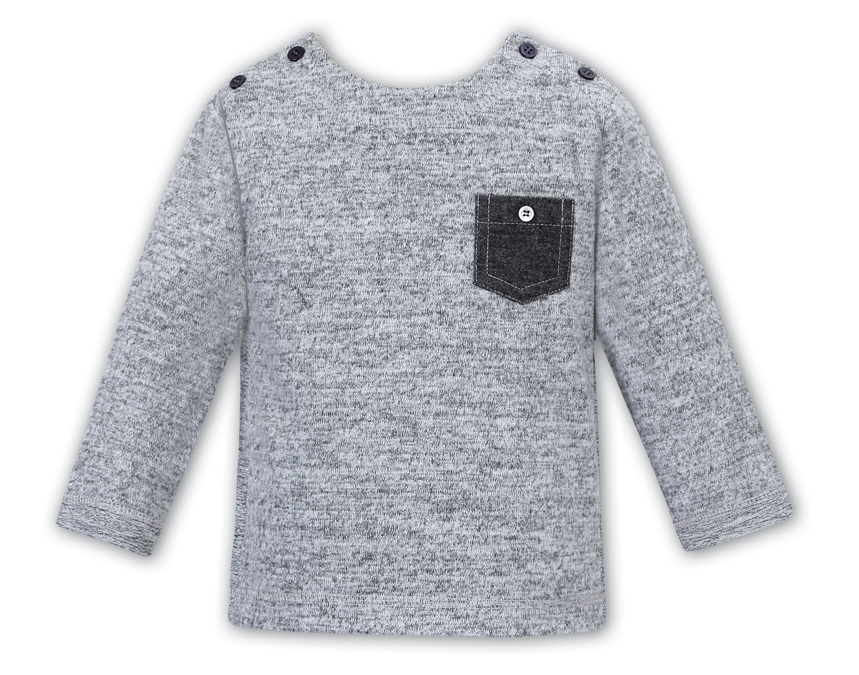 Sarah louise boys patch pocket tee in grey