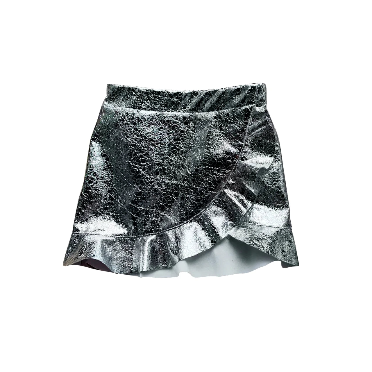 Little Olin Silver Metallic Mini Skirt - Little Birdies