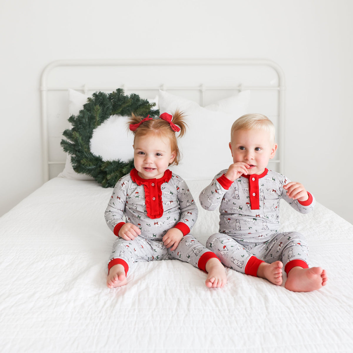 Pineapple Sunshine Holiday Dalmatian 2-Piece Pajama Set