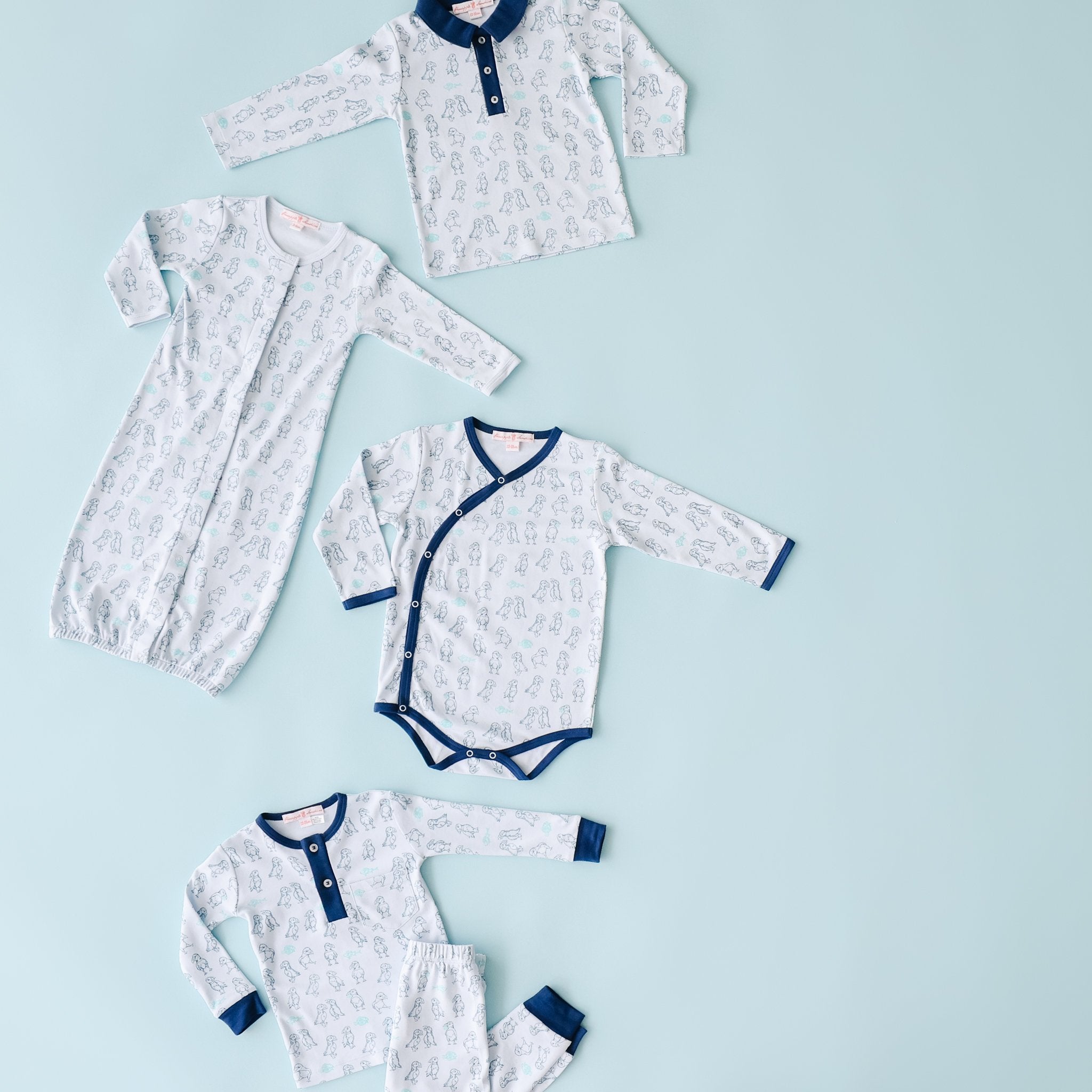 Pineapple Sunshine Puffin Print 2-Piece Pajama