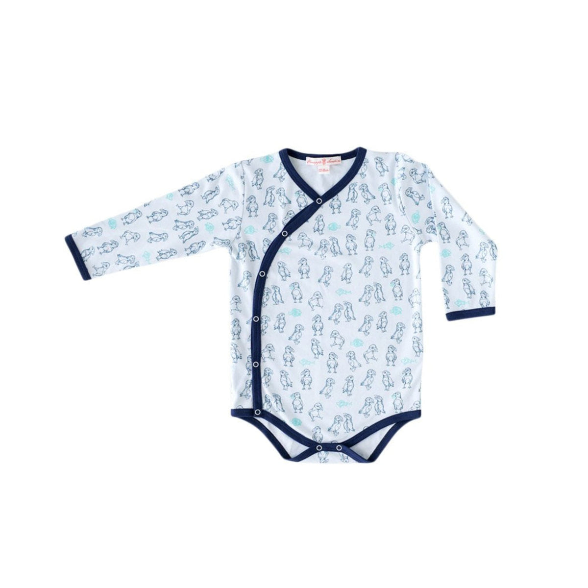 Pineapple Sunshine Puffin Print Kimono Onesie