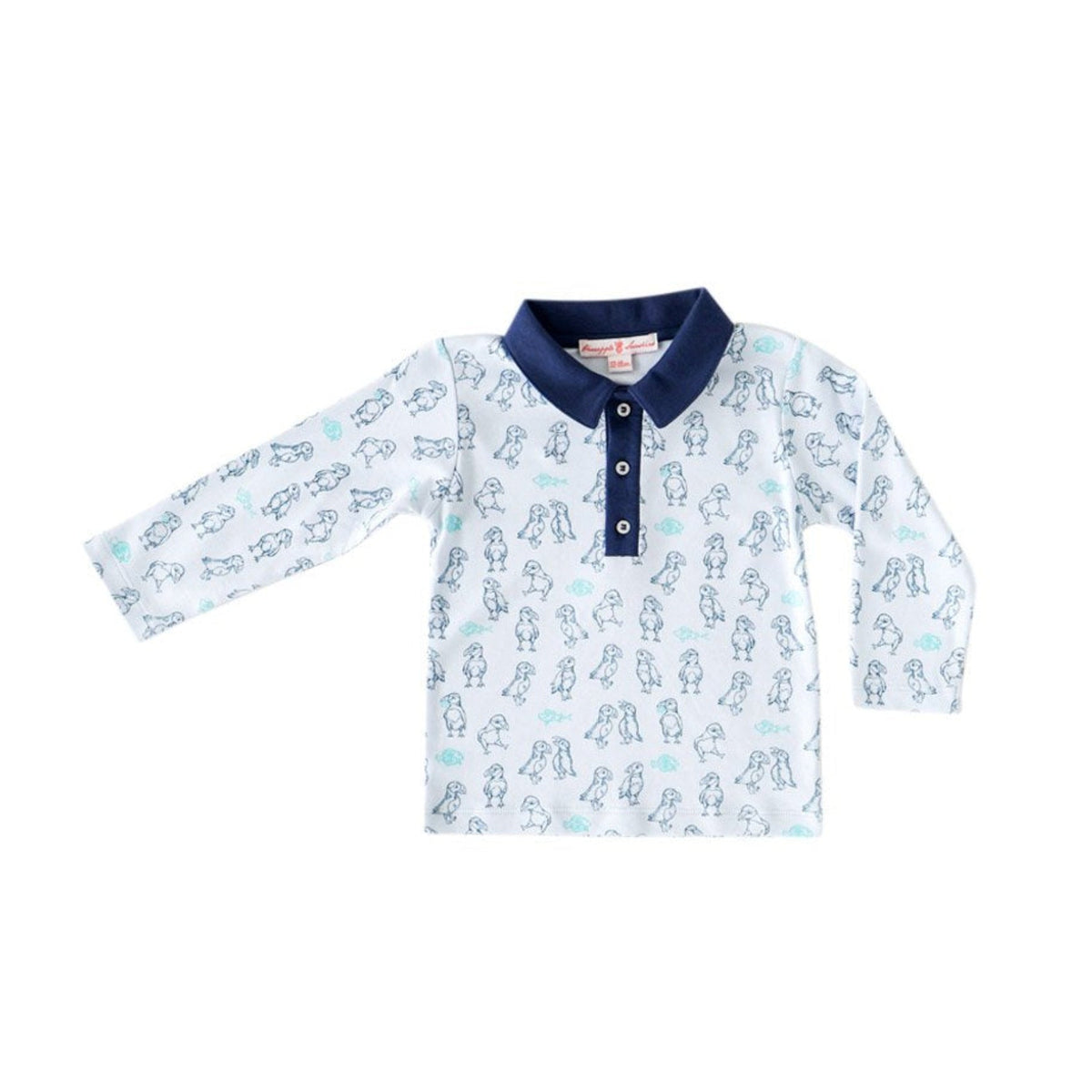 Pineapple Sunshine Puffin Print Polo Shirt