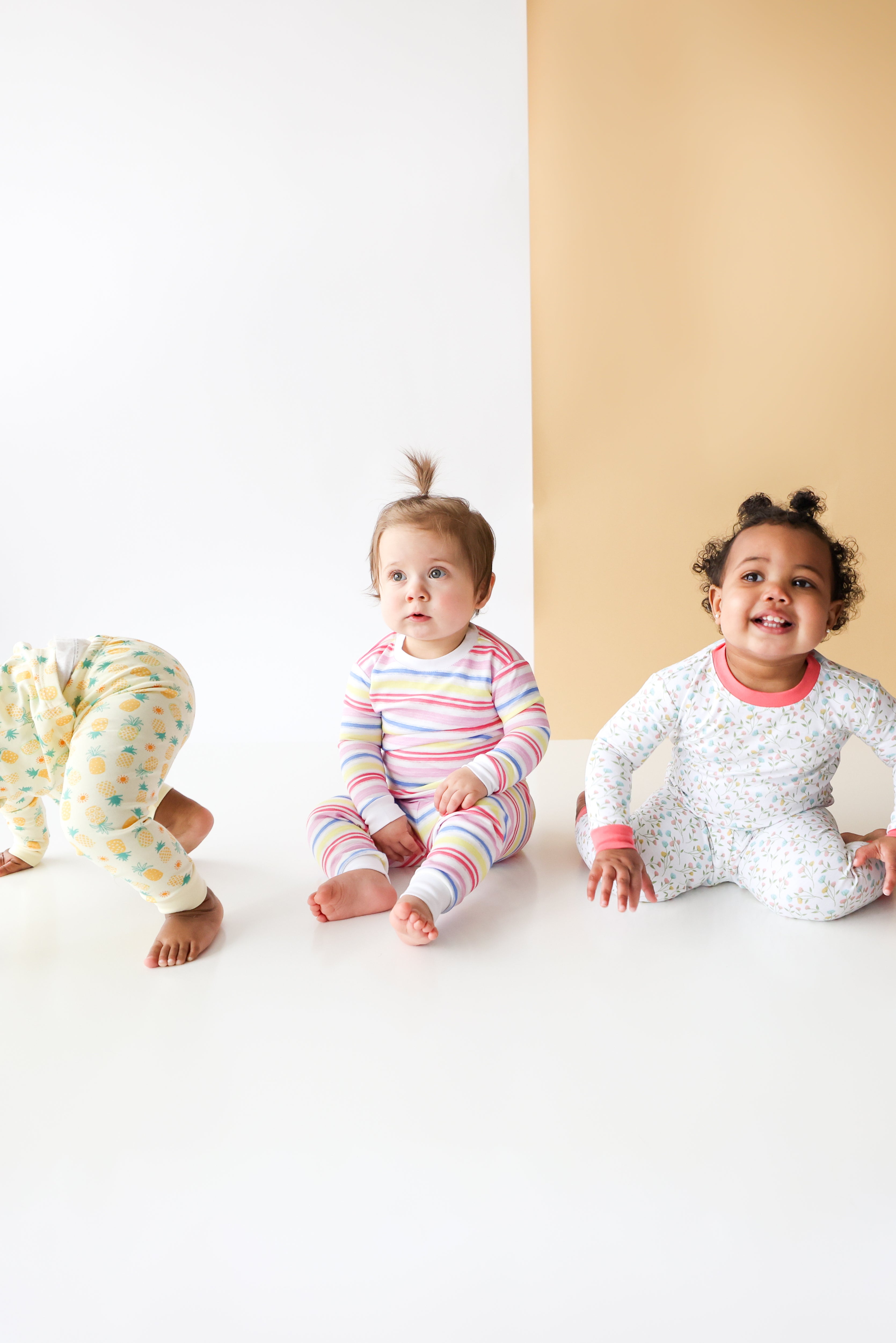 Pineapple Sunshine Rainbow Stripe 2-piece Pajama