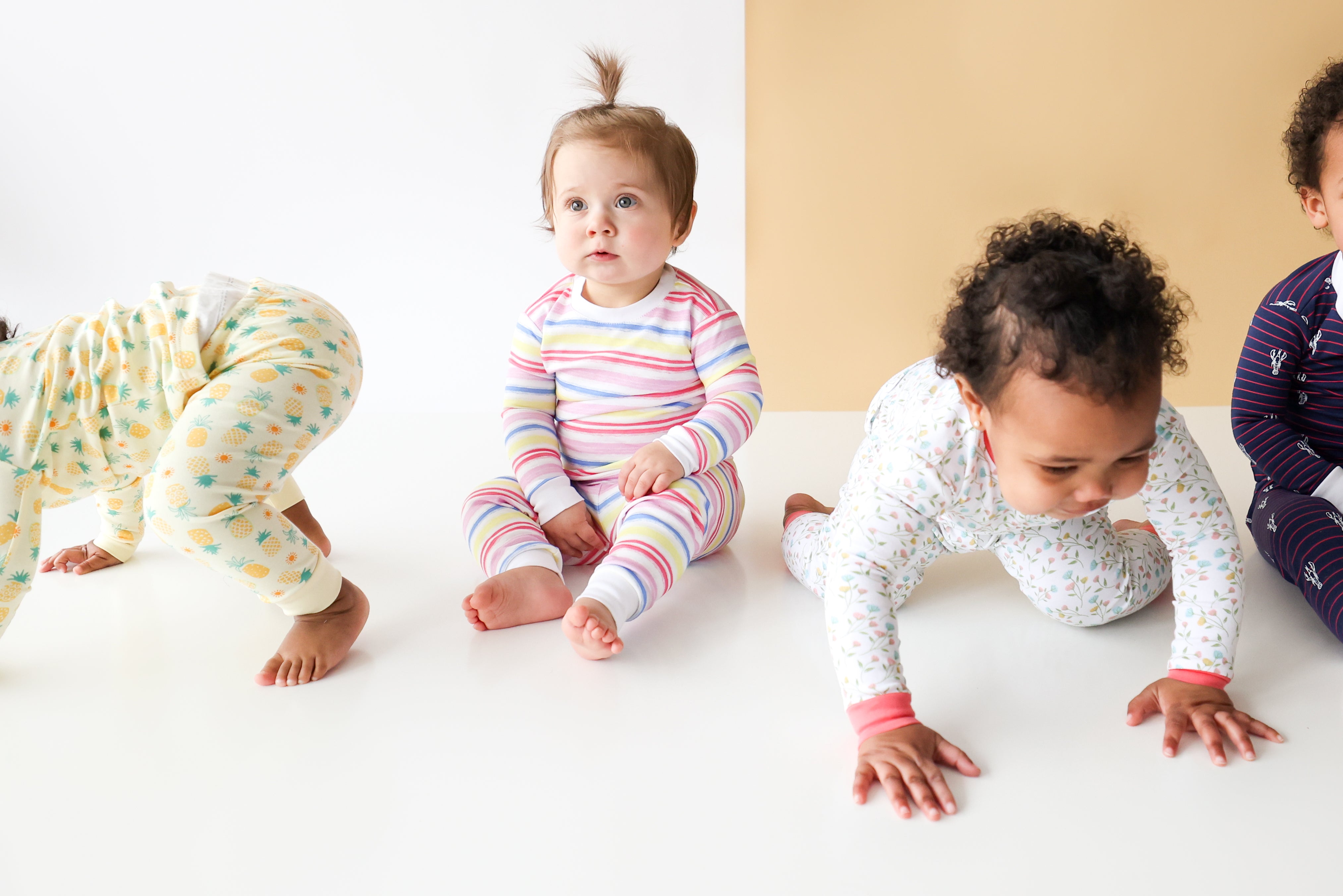 Pineapple Sunshine Rainbow Stripe 2-piece Pajama