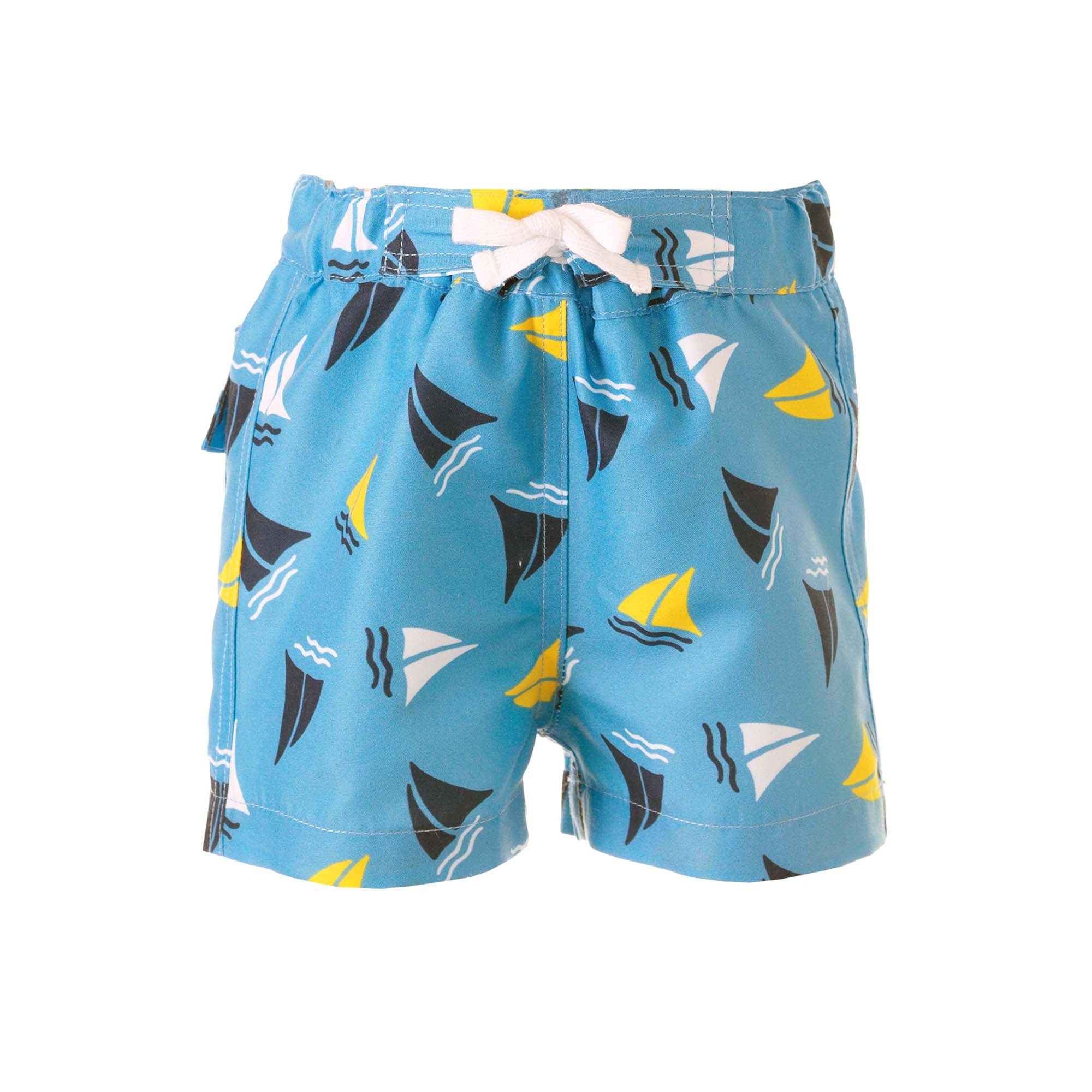 Boys Swimshorts with Blue Sailboats