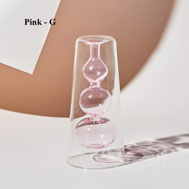 Ivore Nordic Hydroponic Colored Glass Vase: Pink - little birdies