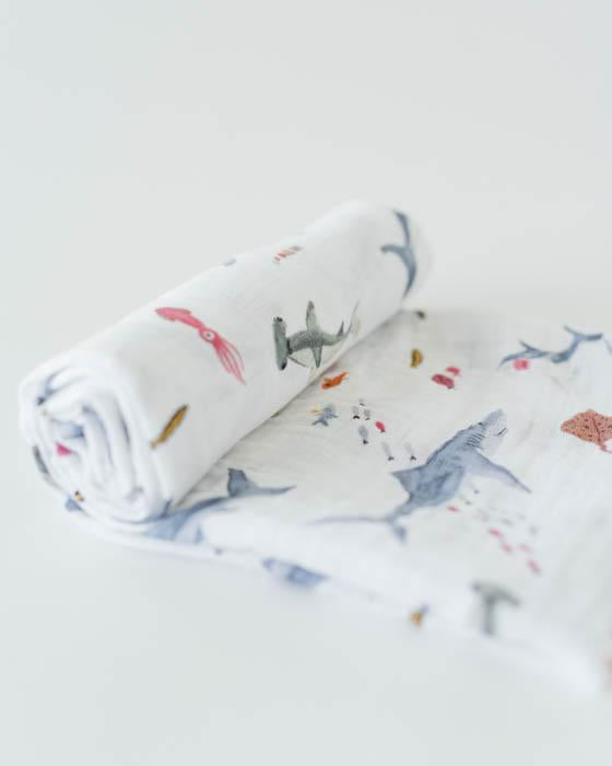 little unicorn shark swaddle