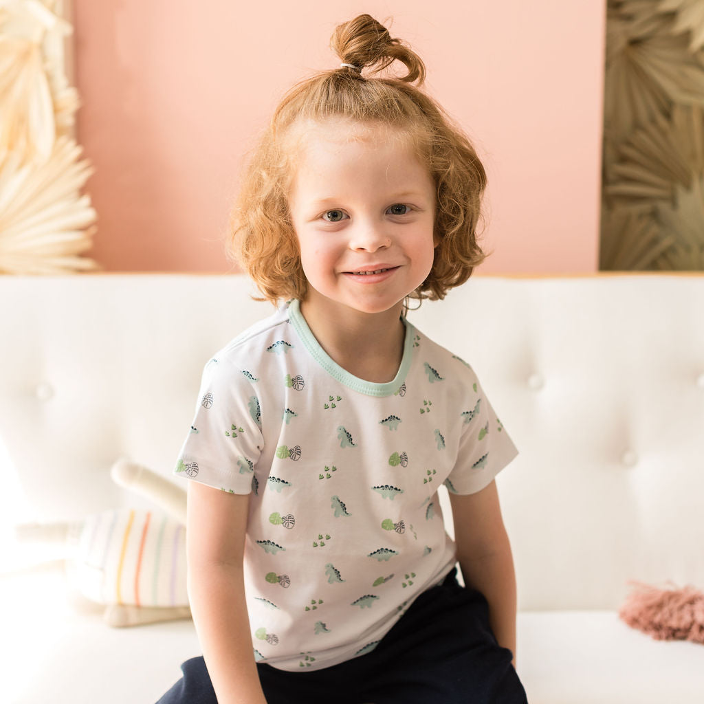 pineapple sunshine dino print tee - little birdies