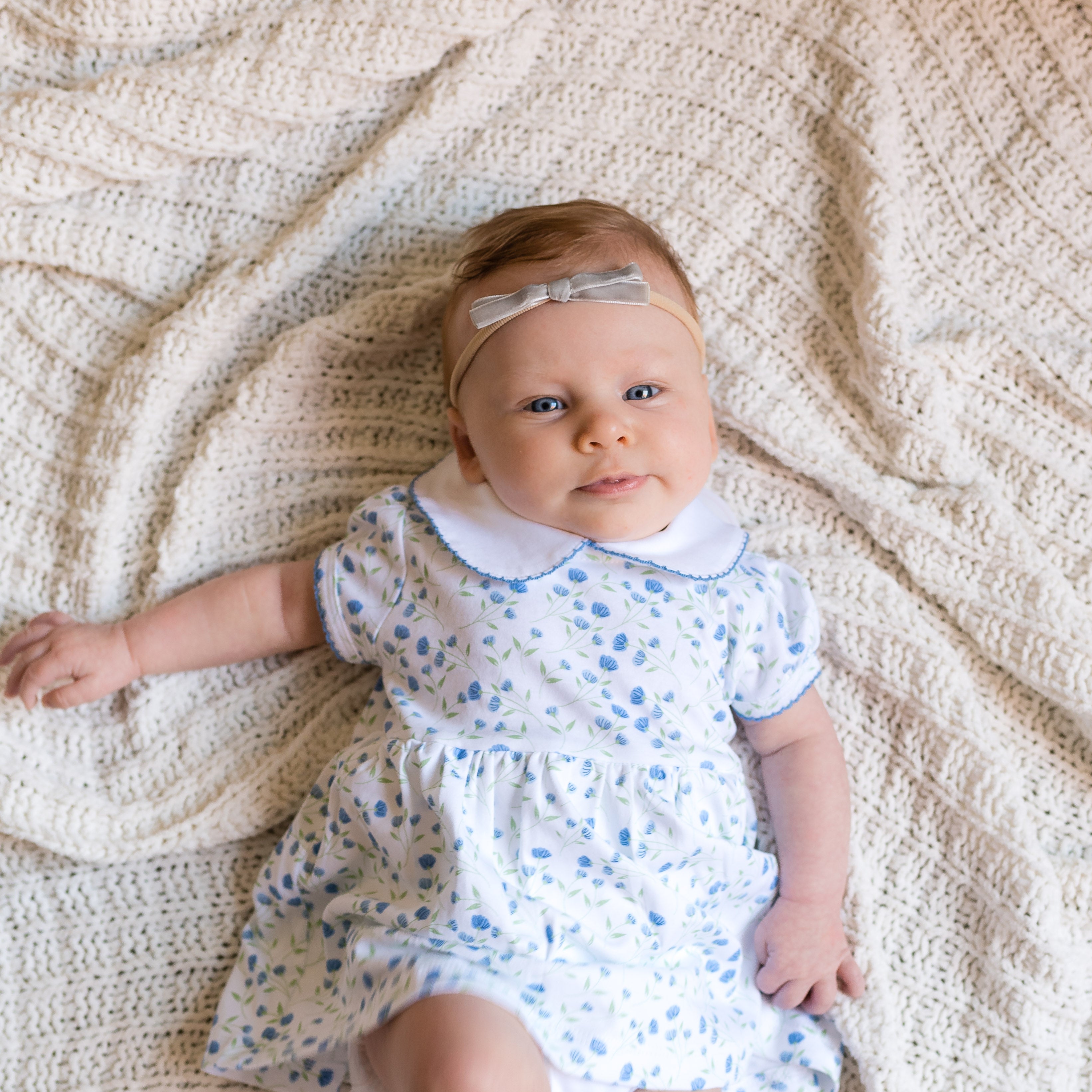 Arabella Blue Floral Dress | Little Birdies