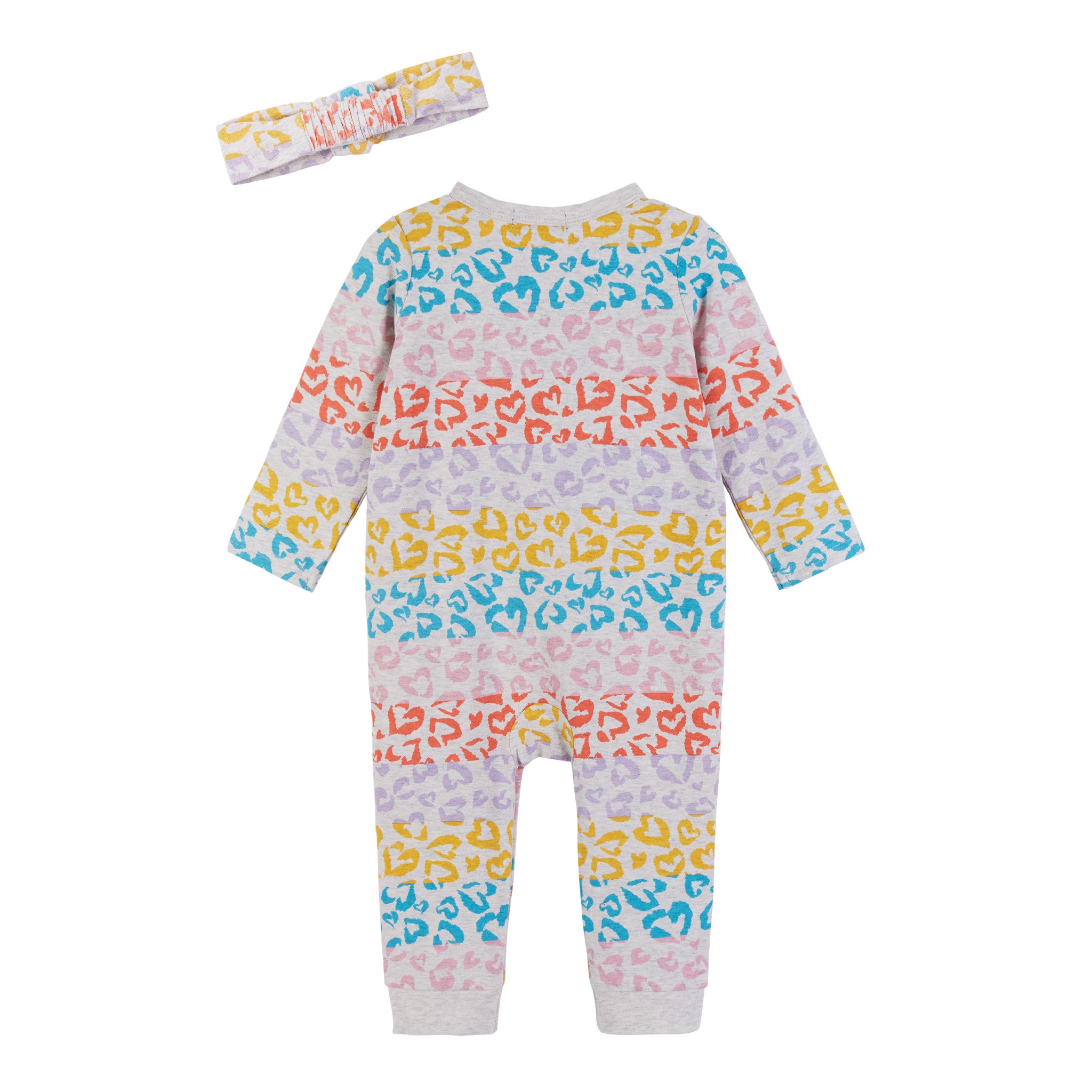 Andy & Evan Colorful Heart Romper with Headband - Little Birdies