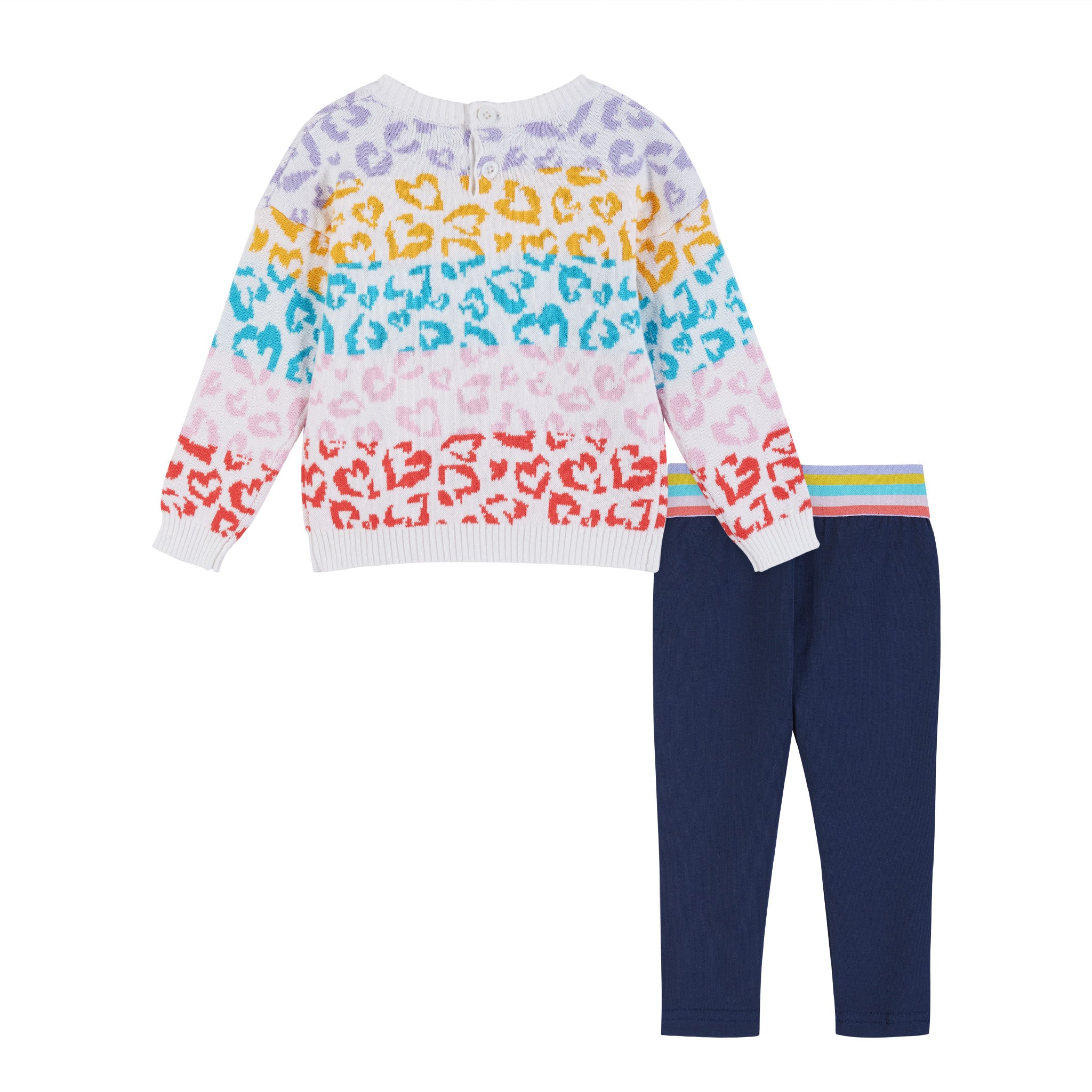 Andy & Evan Colorful Hearts Sweater Set - little birdies